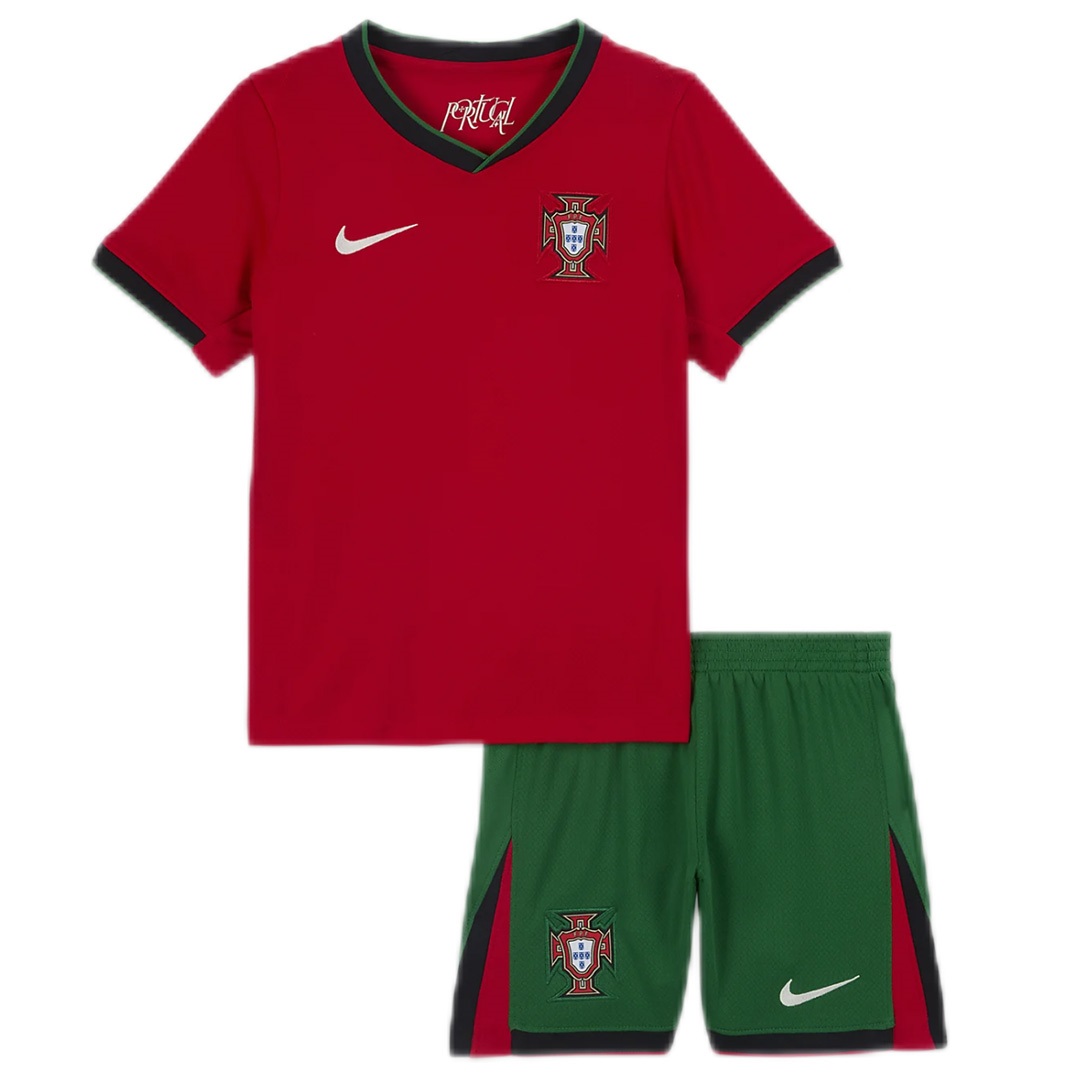 Kid's Portugal Home Jersey+Shorts EURO 2024 - Soccerfana