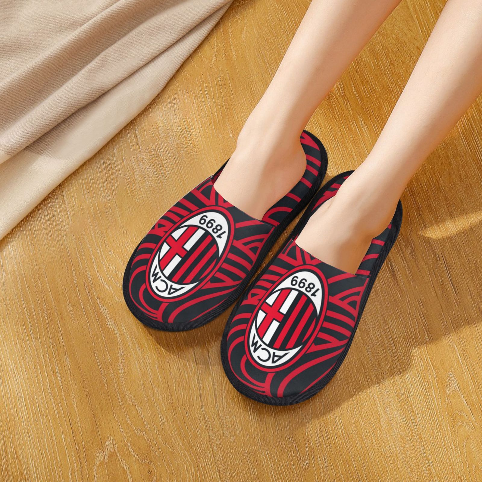 AC Milan Cotton Slippers FSP2237 - Soccerfana