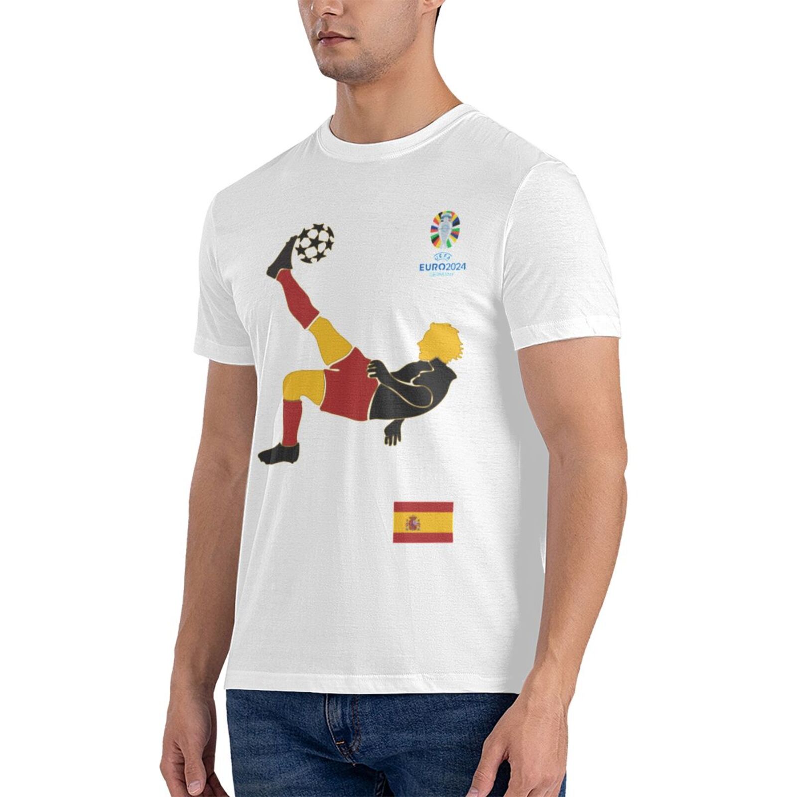 Men's Spain EURO 2024 Basic Short Sleeve T-Shirt BST1724 - Soccerfana
