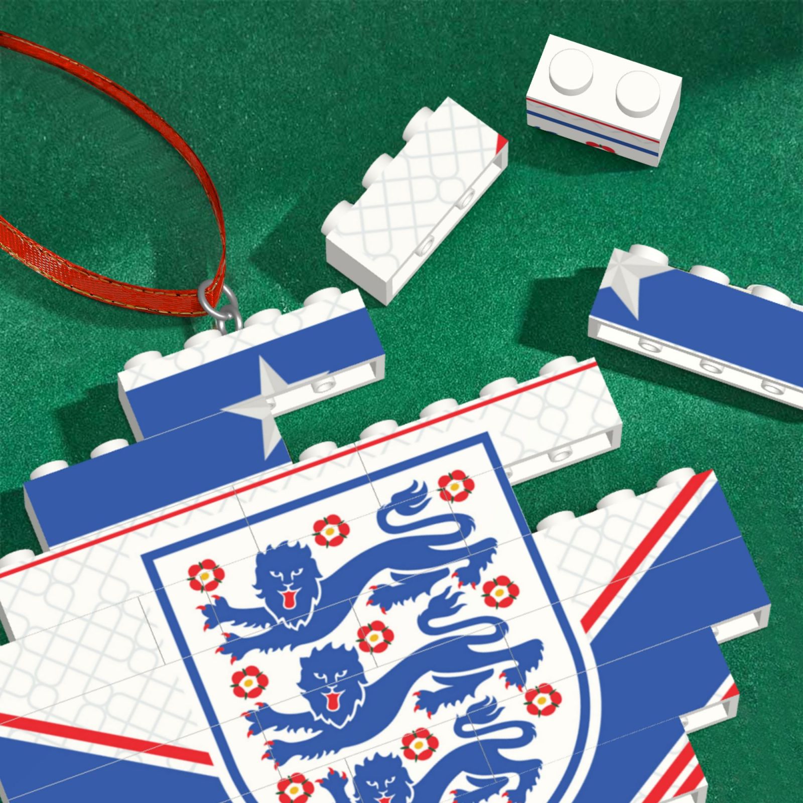 England Building Block Puzzle Ornament BBP2187 - Soccerfana