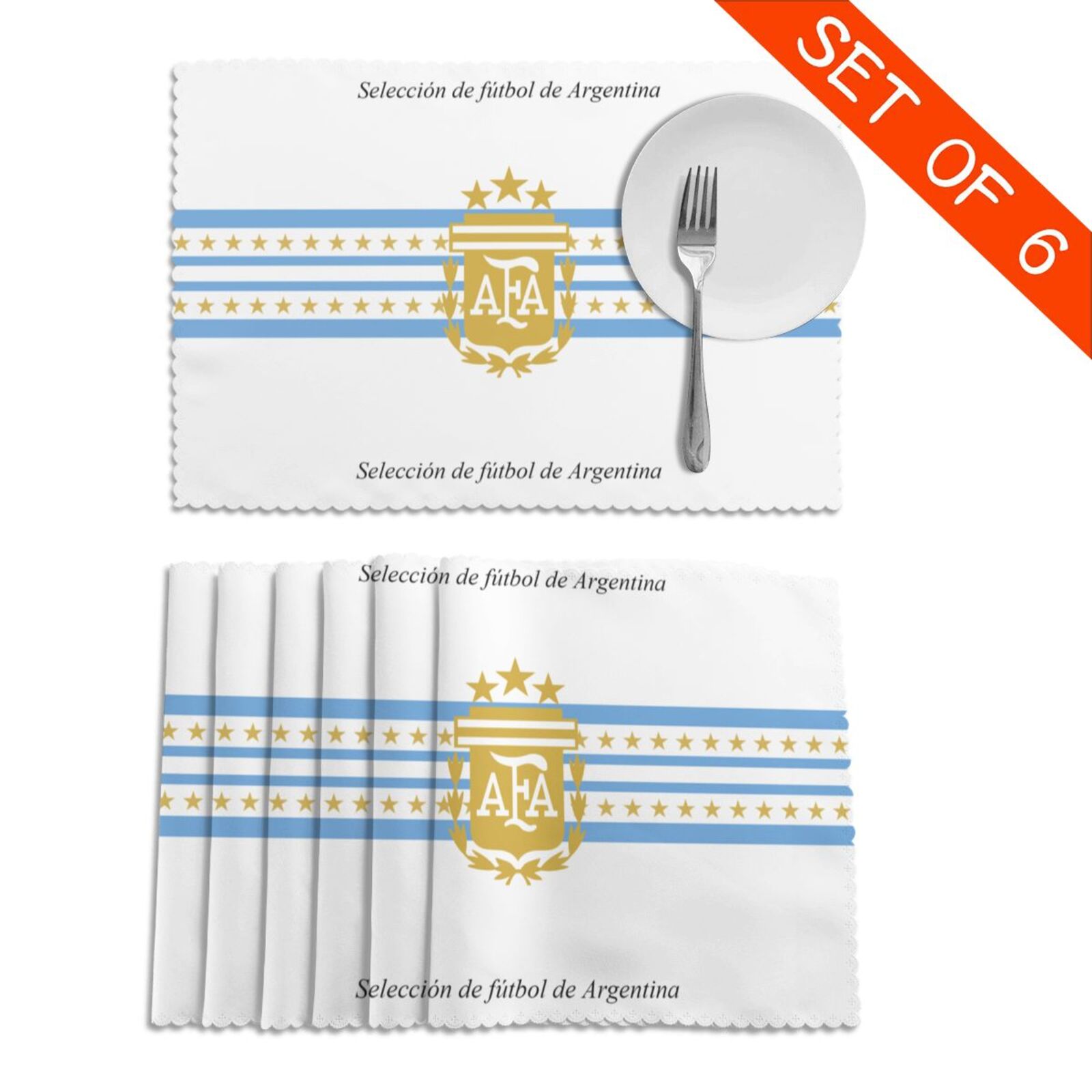 Argentina Placemat Set Of 6 PFD2287 - Soccerfana