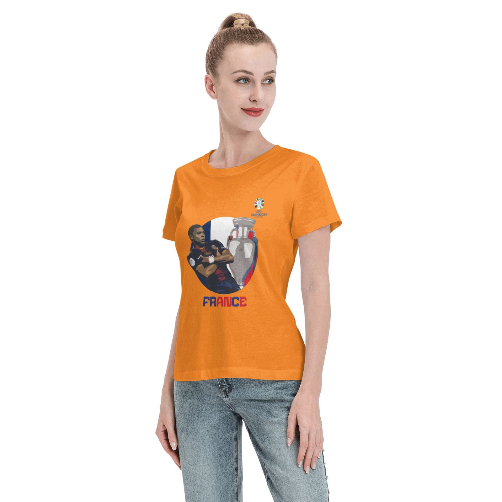 Women's France EURO 2024 Basic Short Sleeve T-Shirt WBT1730 - Soccerfana