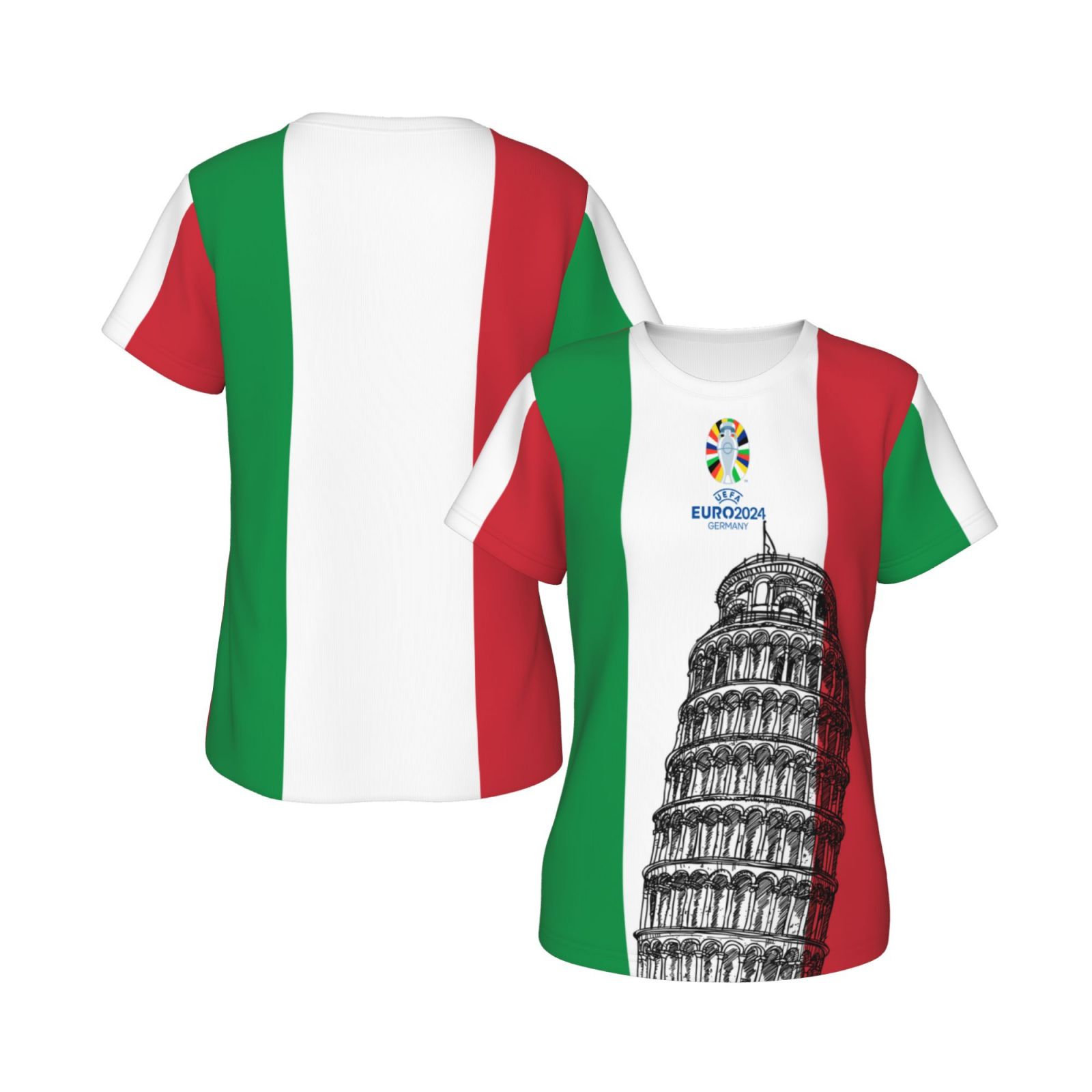 Women's Italy EURO 2024 Short Sleeve T-Shirt WST1715 - Soccerfana