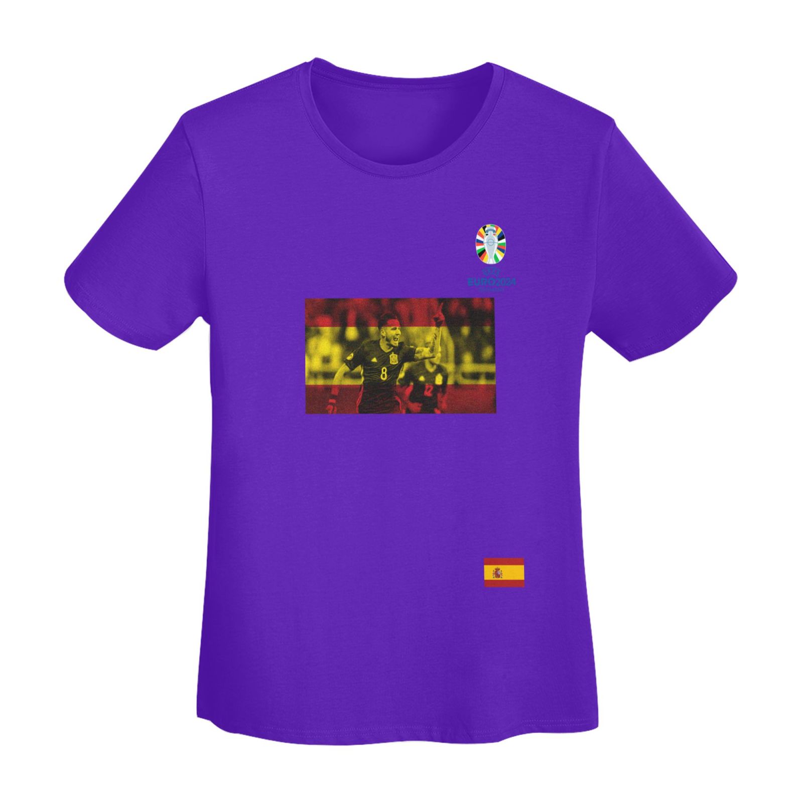 Women's Spain EURO 2024 Basic Short Sleeve T-Shirt WBT1740 - Soccerfana