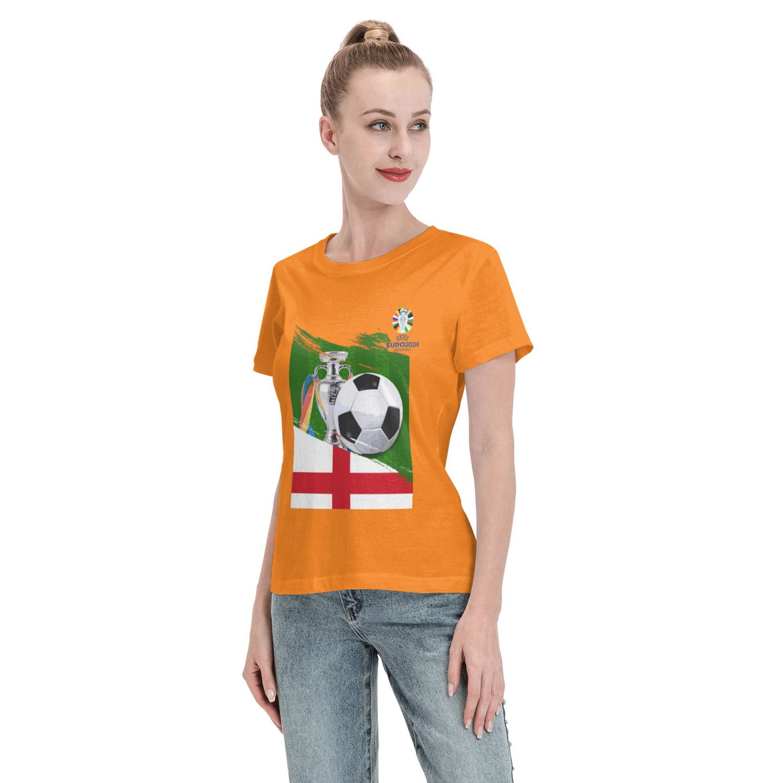 Women's England EURO 2024 Basic Short Sleeve T-Shirt WBT1682 - Soccerfana