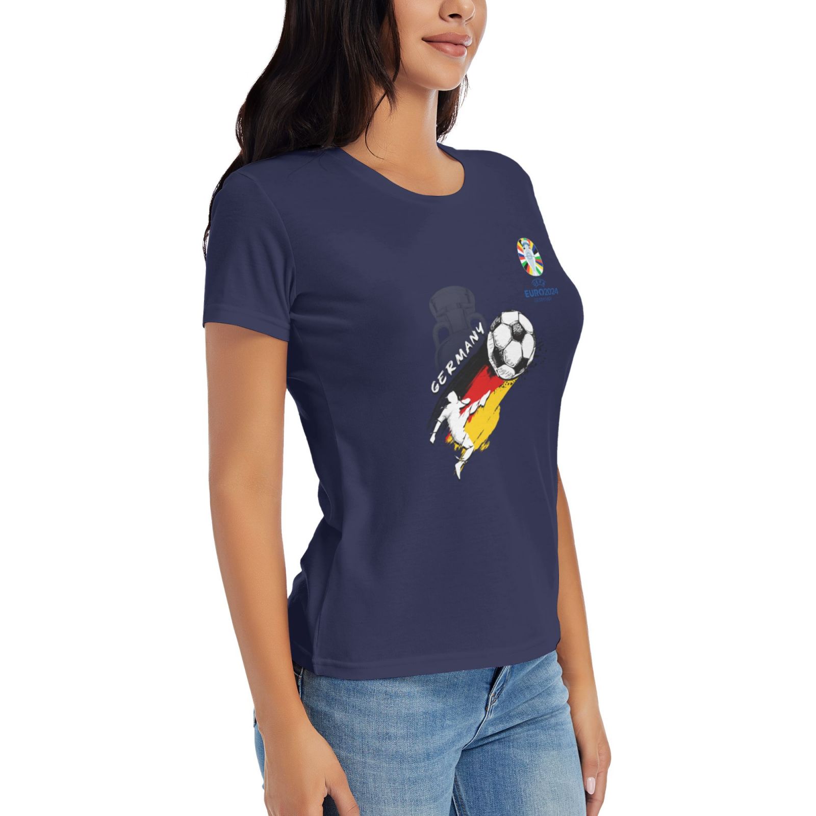 Women's Germany EURO 2024 Basic Short Sleeve T-Shirt WBT1680 - Soccerfana