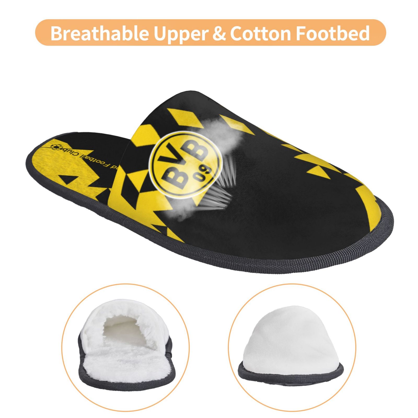 Borussia Dortmund Cotton Slippers FSP2341 - Soccerfana