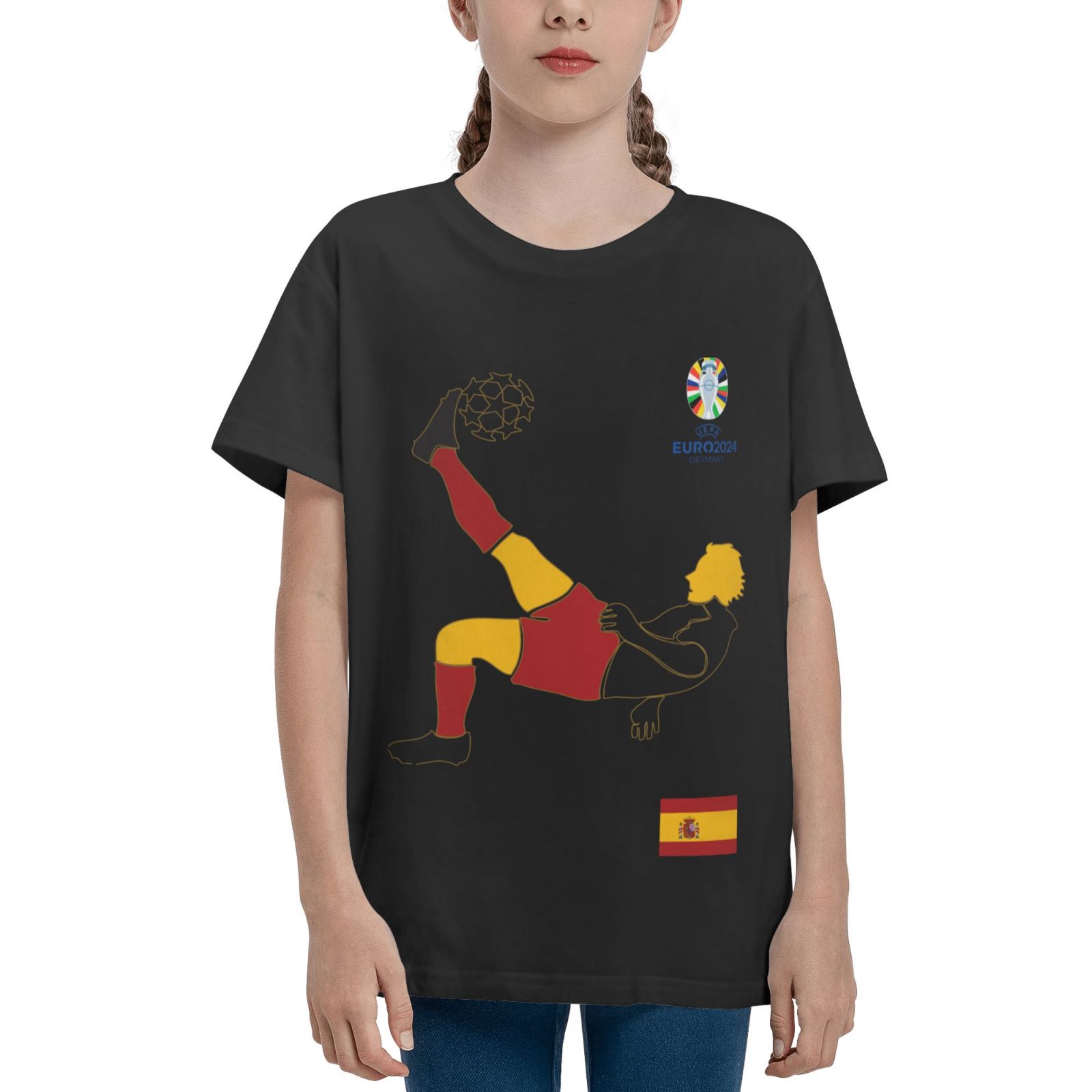 Kid's Spain EURO 2024 Teenage T-shirt TET1726 - Soccerfana