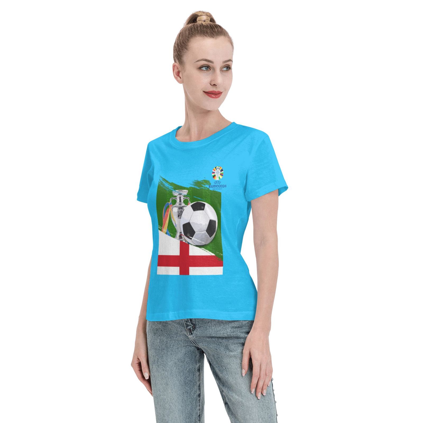 Women's England EURO 2024 Basic Short Sleeve T-Shirt WBT1682 - Soccerfana