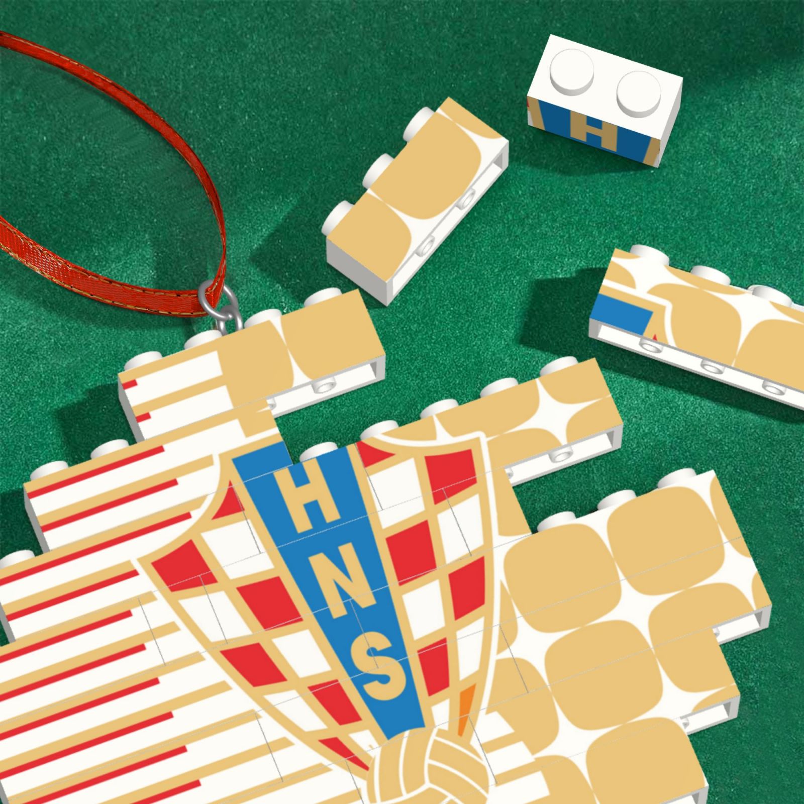 Croatia Building Block Puzzle Ornament BBP2110 - Soccerfana
