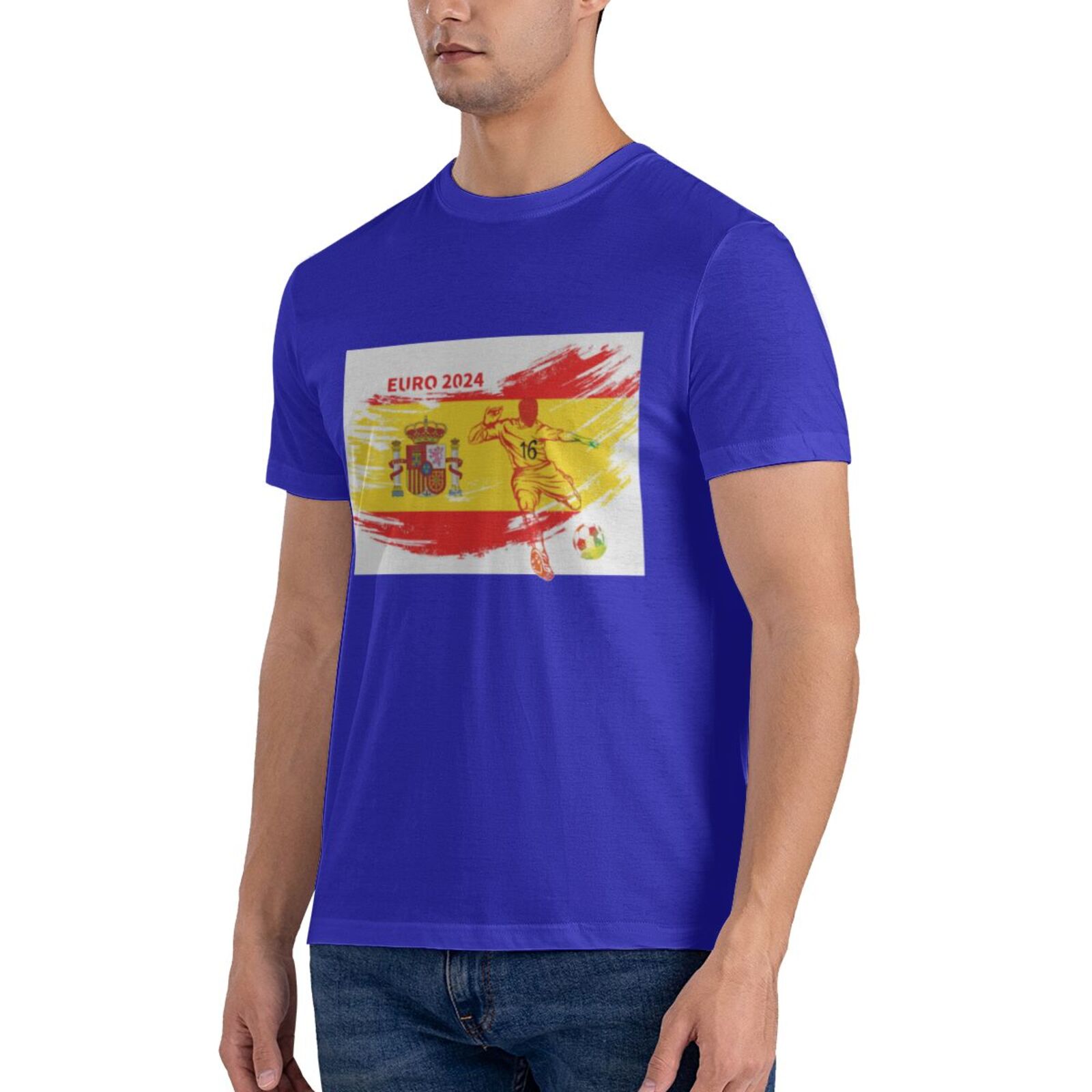 Men's Spain EURO 2024 Basic Short Sleeve T-Shirt BST1753 - Soccerfana