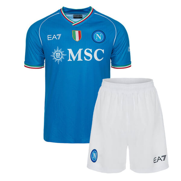 Kid's SSC Napoli Home Jersey+Shorts 23/24 - Soccerfana