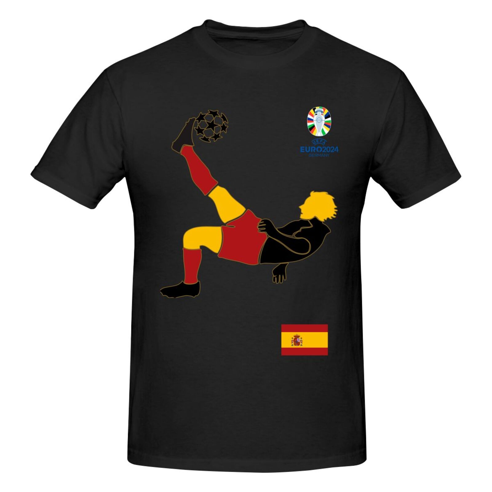 Men's Spain EURO 2024 Basic Short Sleeve T-Shirt BST1724 - Soccerfana