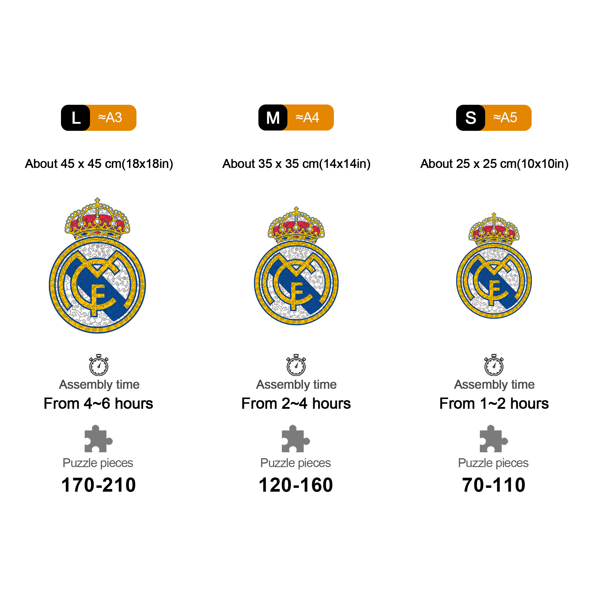 Real Madrid Logo Wooden Jigsaw Puzzle - Soccerfana