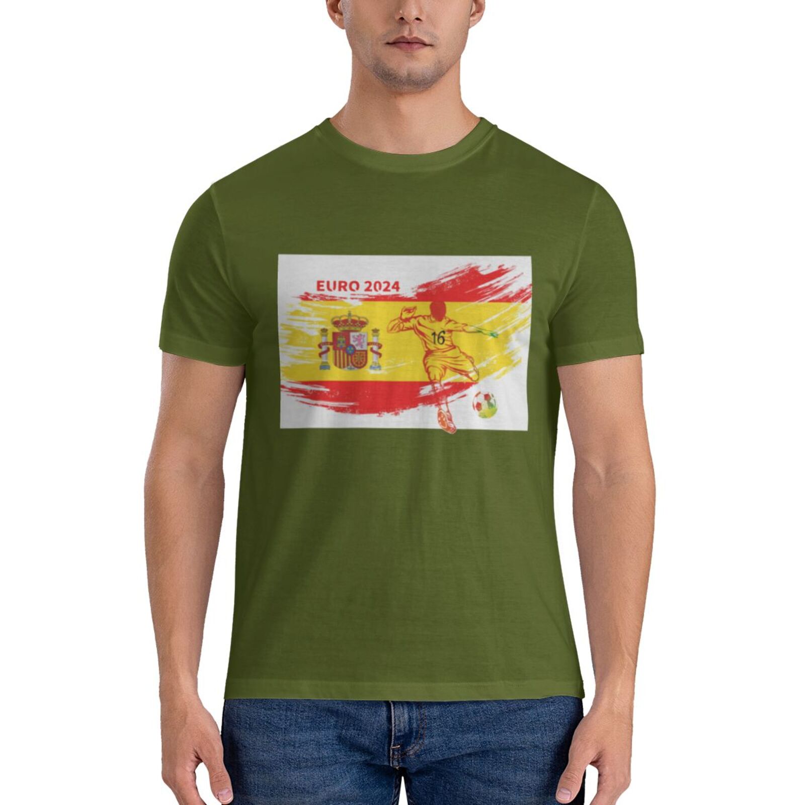 Men's Spain EURO 2024 Basic Short Sleeve T-Shirt BST1753 - Soccerfana