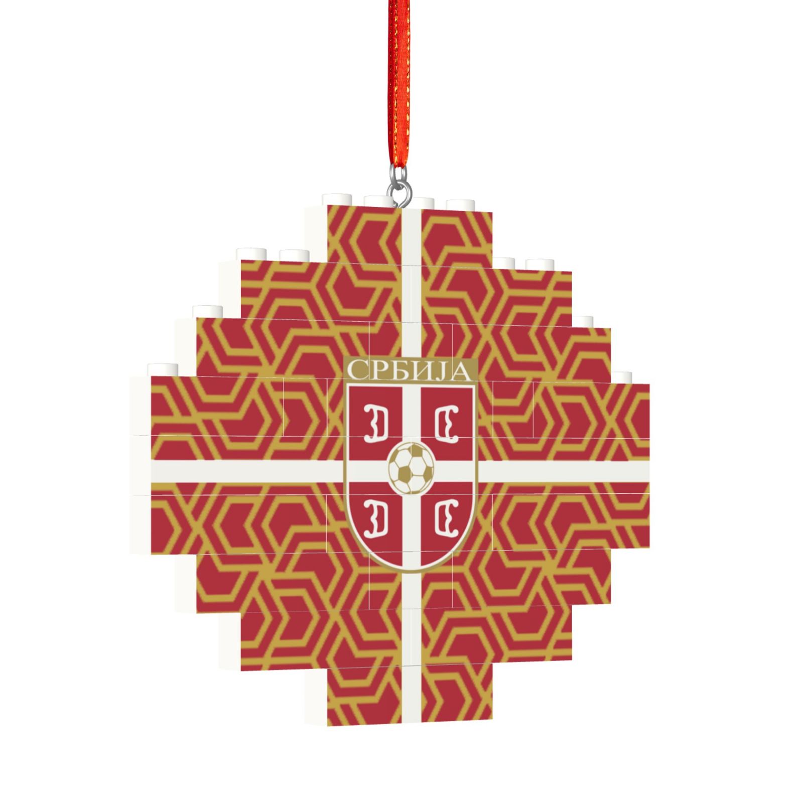 Serbia Building Block Puzzle Ornament BBP1999 - Soccerfana
