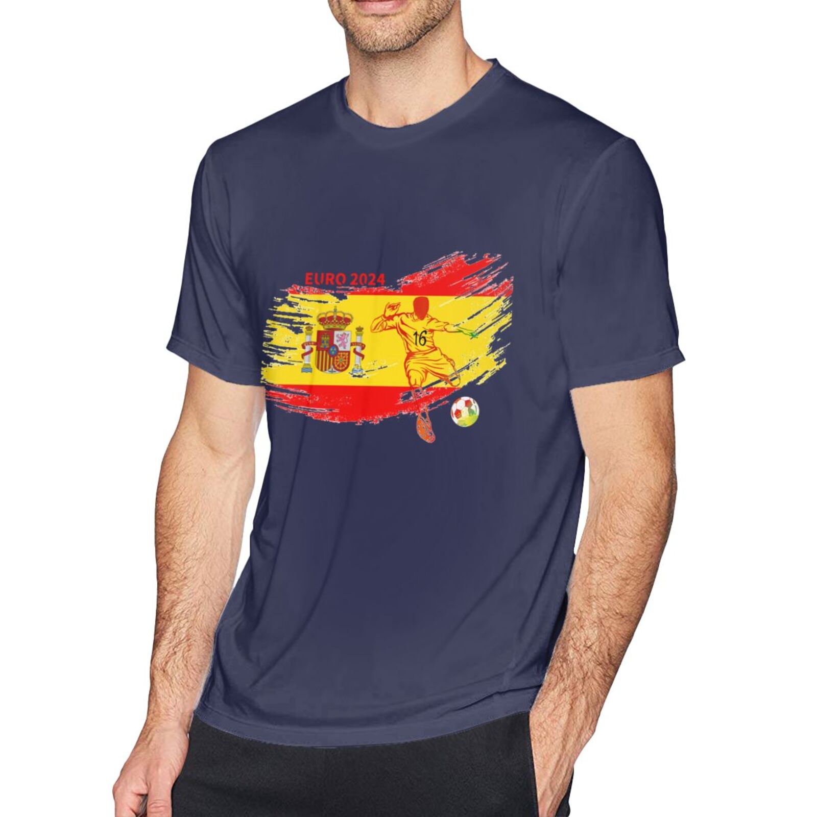 Men's Spain EURO 2024 Basic Short Sleeve T-Shirt BST1752 - Soccerfana