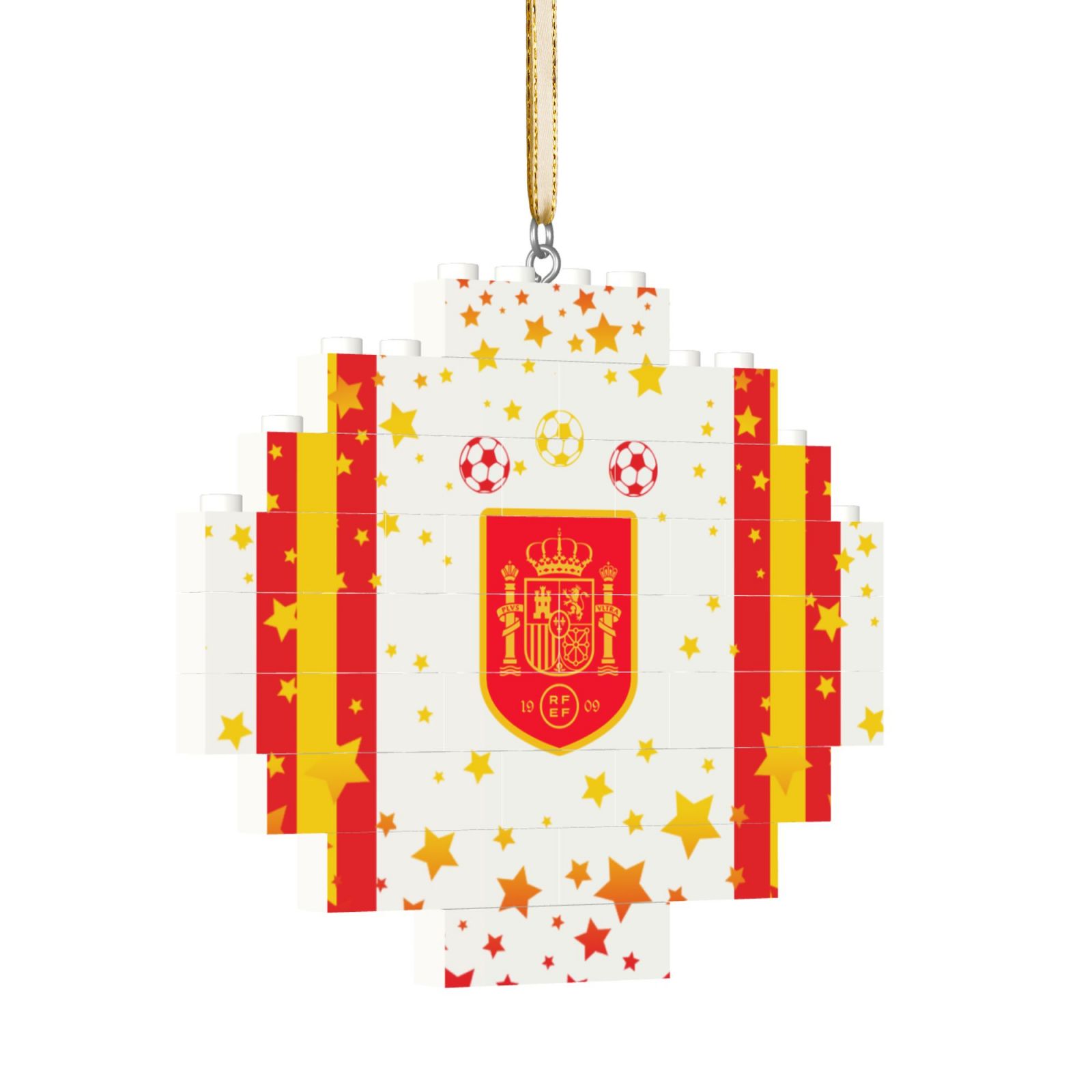Spain Building Block Puzzle Ornament BBP2026 - Soccerfana