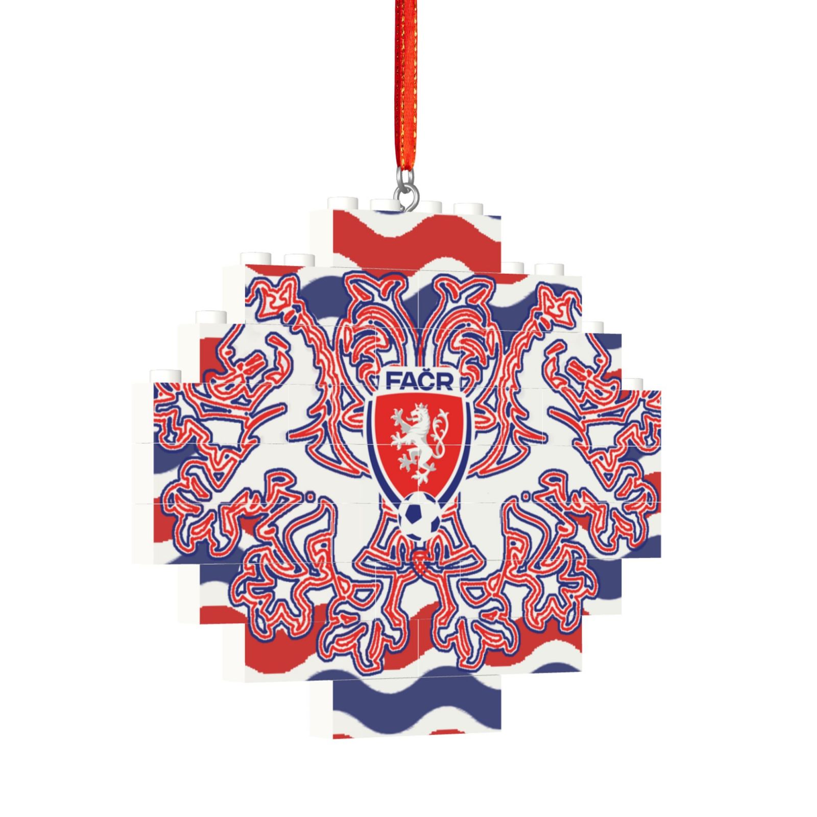 Czech Building Block Puzzle Ornament BBP1986 - Soccerfana