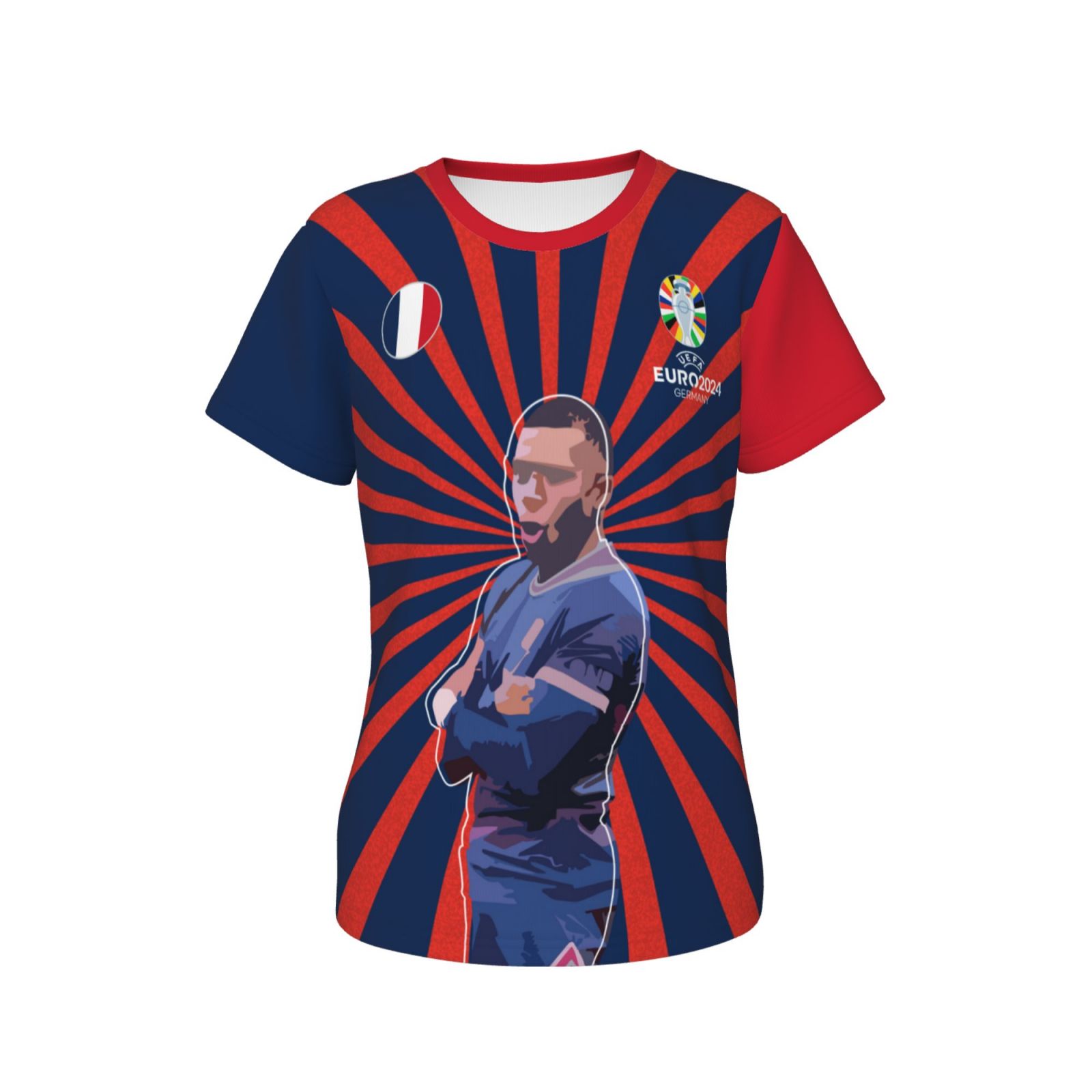 Women's France EURO 2024 Short Sleeve T-Shirt WST1720 - Soccerfana