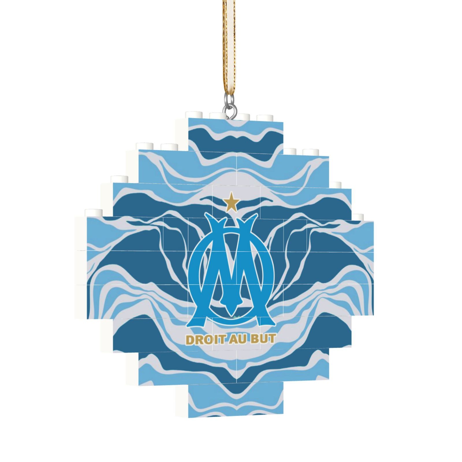 Olympique Marseille Building Block Puzzle Ornament BBP2021 - Soccerfana