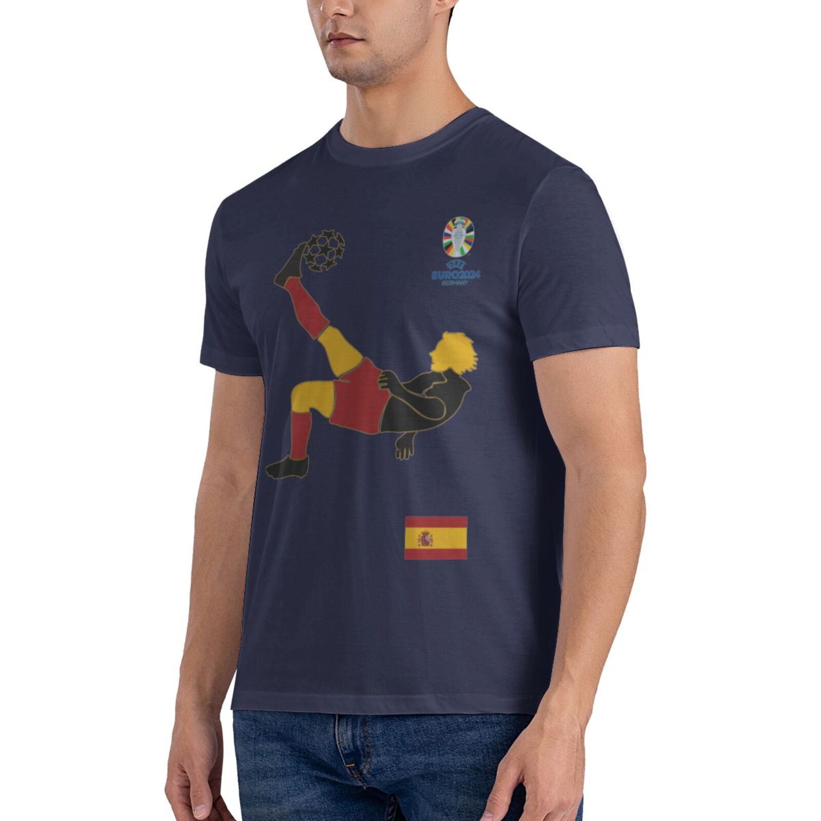 Men's Spain EURO 2024 Basic Short Sleeve T-Shirt BST1724 - Soccerfana