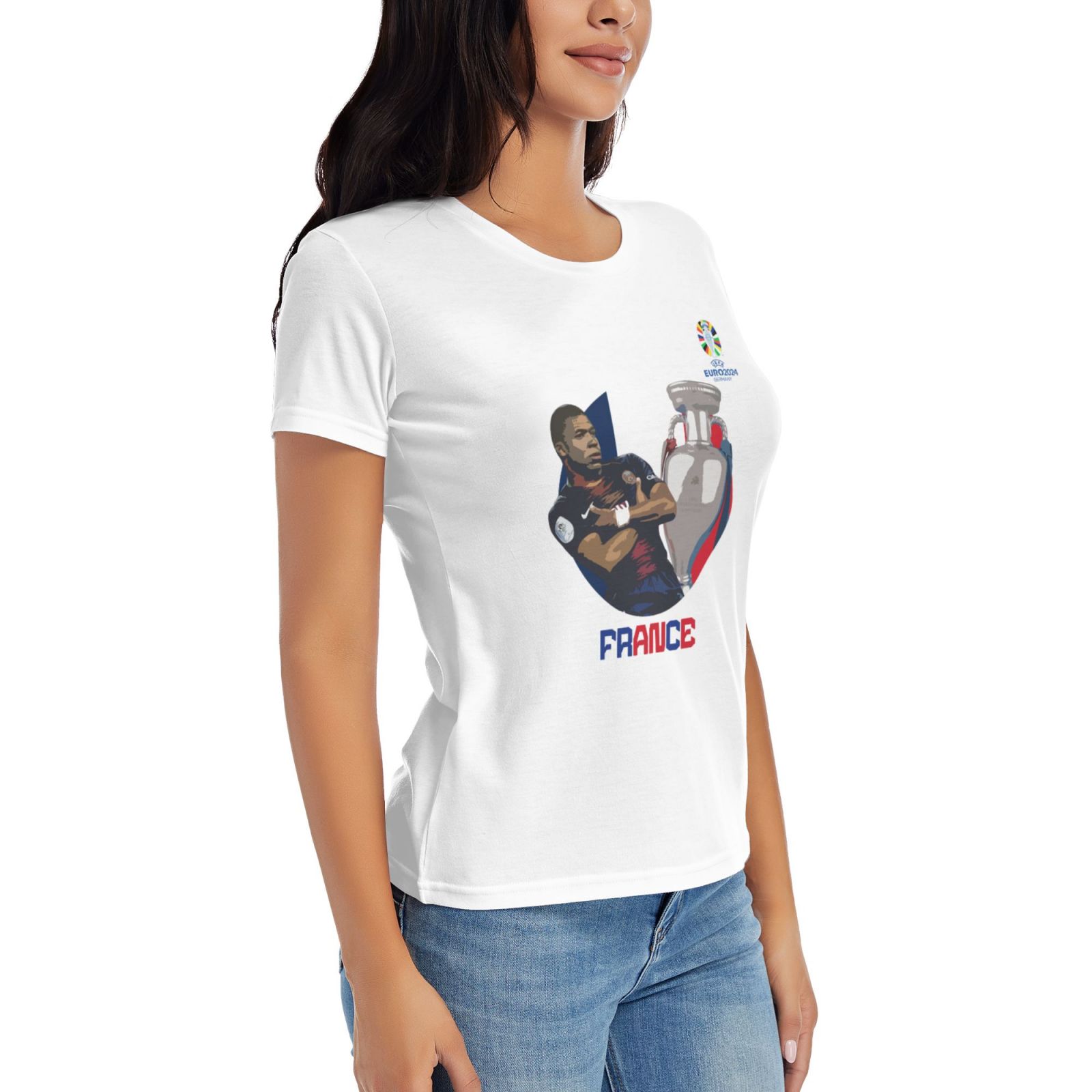 Women's France EURO 2024 Basic Short Sleeve T-Shirt WBT1730 - Soccerfana