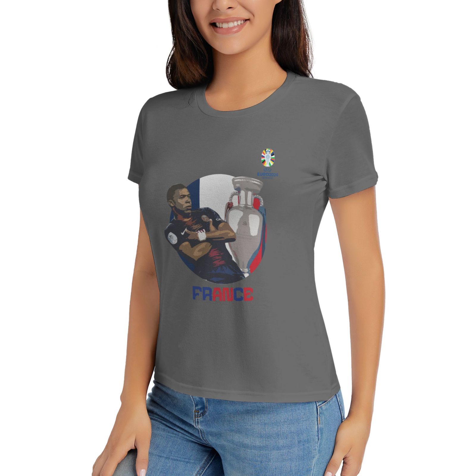 Women's France EURO 2024 Basic Short Sleeve T-Shirt WBT1730 - Soccerfana