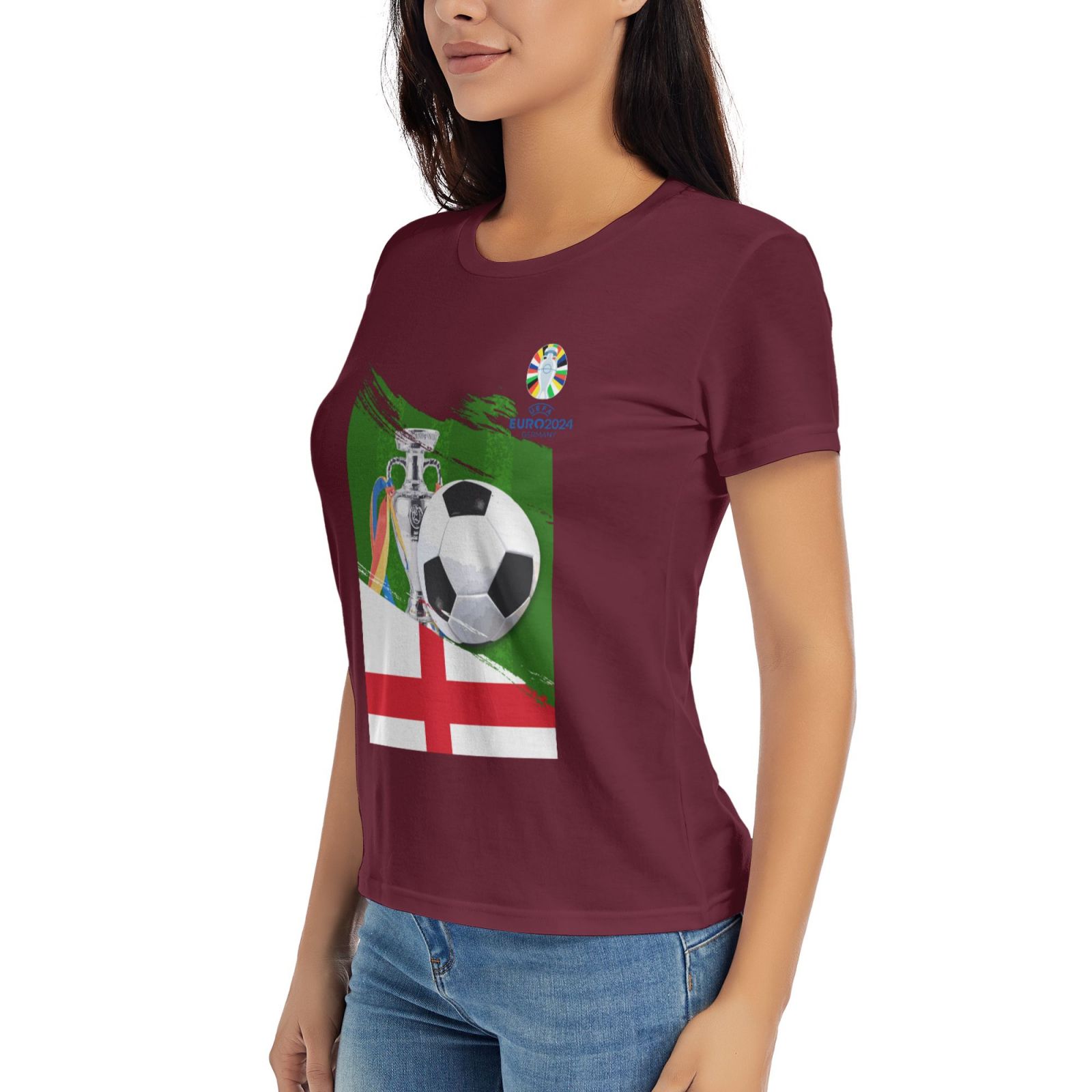 Women's England EURO 2024 Basic Short Sleeve T-Shirt WBT1682 - Soccerfana