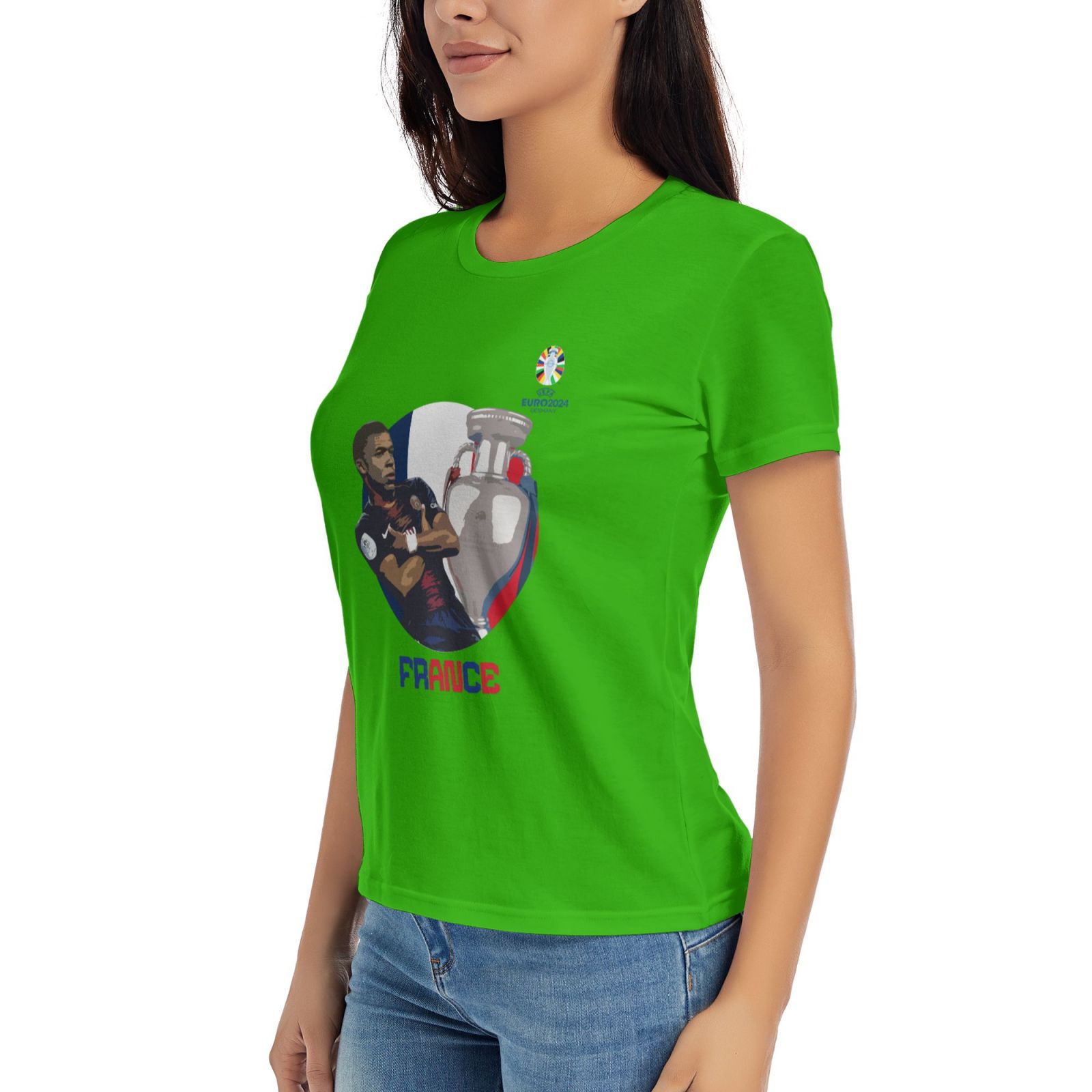 Women's France EURO 2024 Basic Short Sleeve T-Shirt WBT1730 - Soccerfana