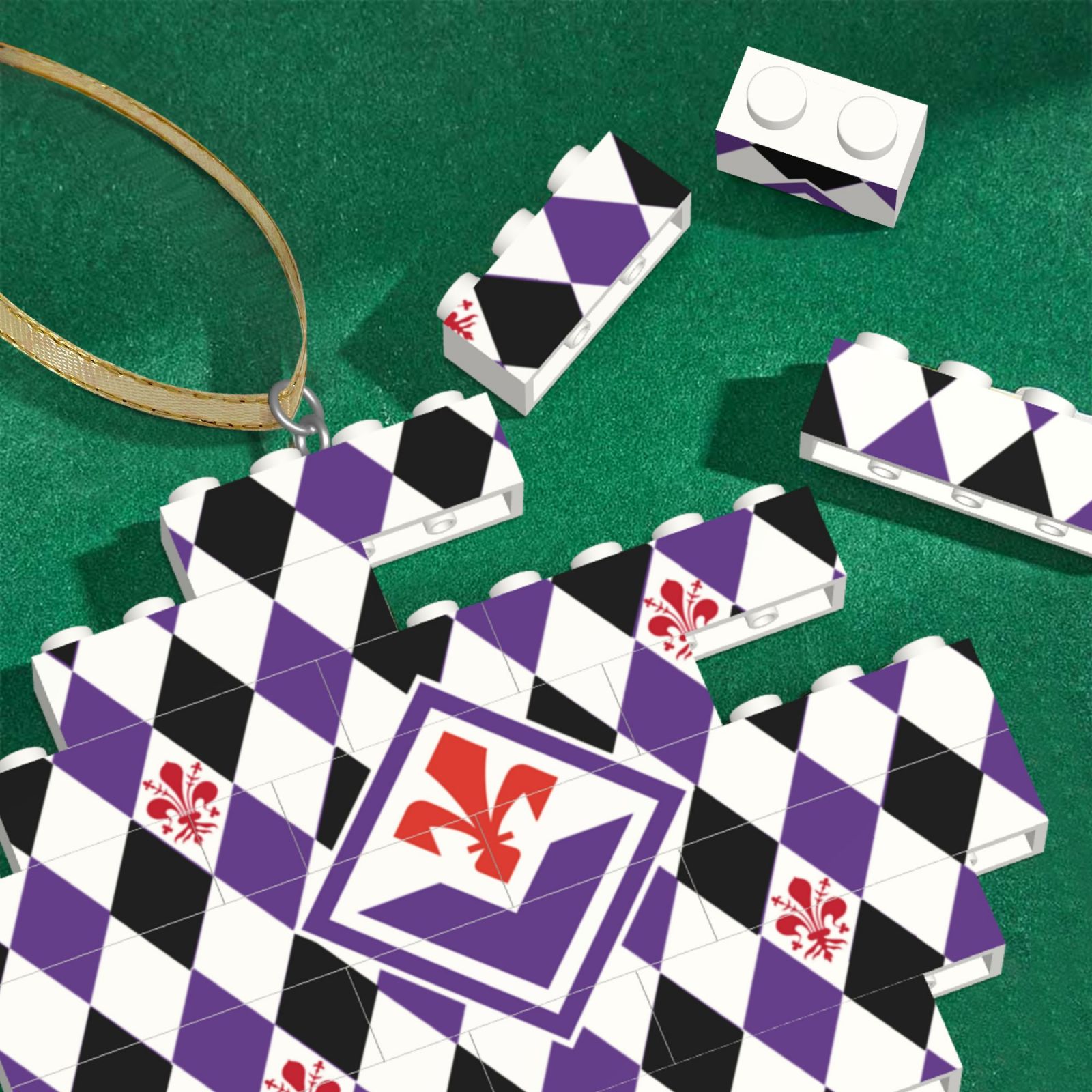 Fiorentina Building Block Puzzle Ornament BBP2031 - Soccerfana