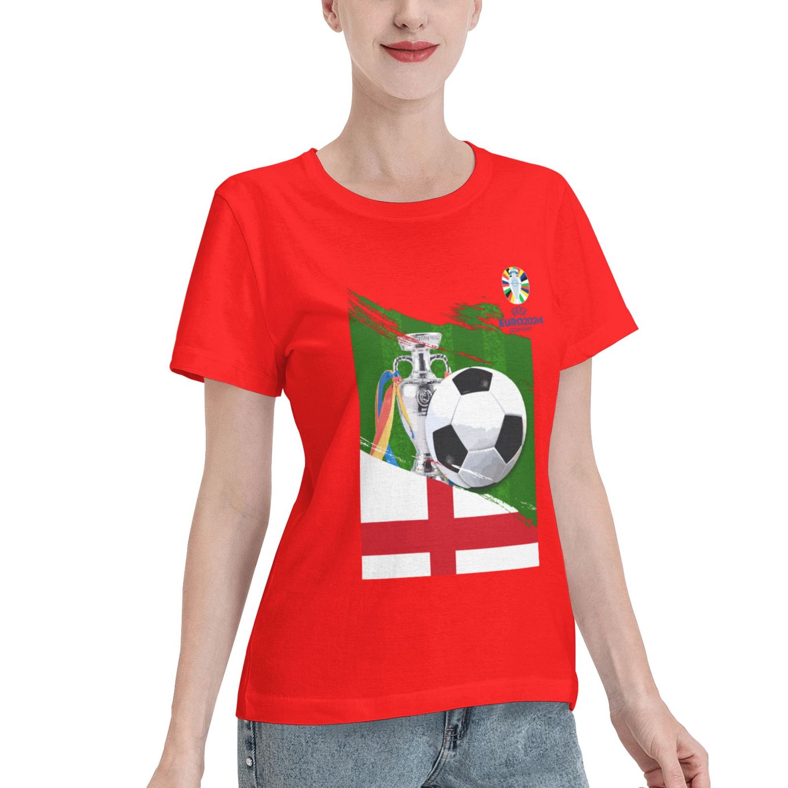 Women's England EURO 2024 Basic Short Sleeve T-Shirt WBT1682 - Soccerfana