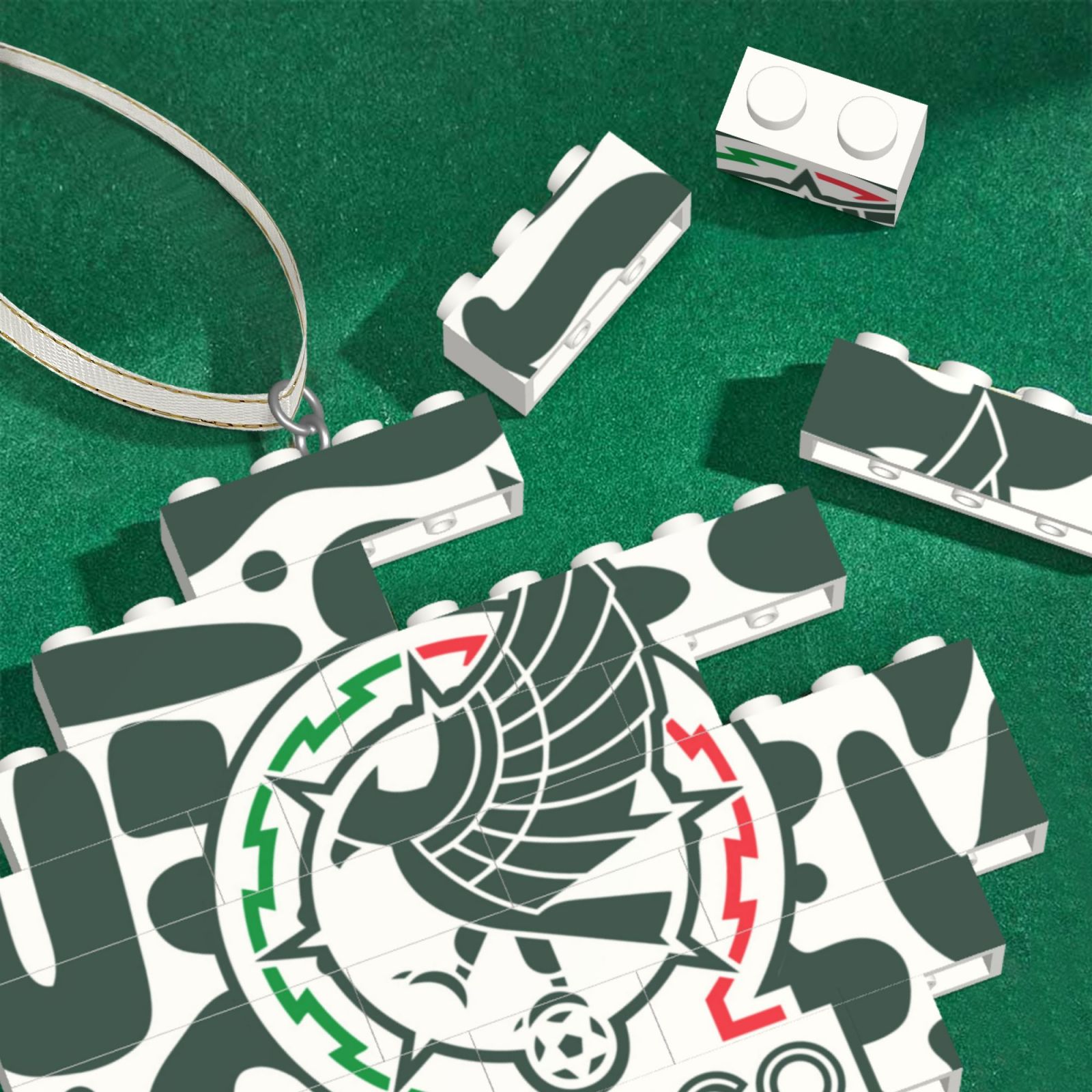 Mexico Building Block Puzzle Ornament BBP2191 - Soccerfana