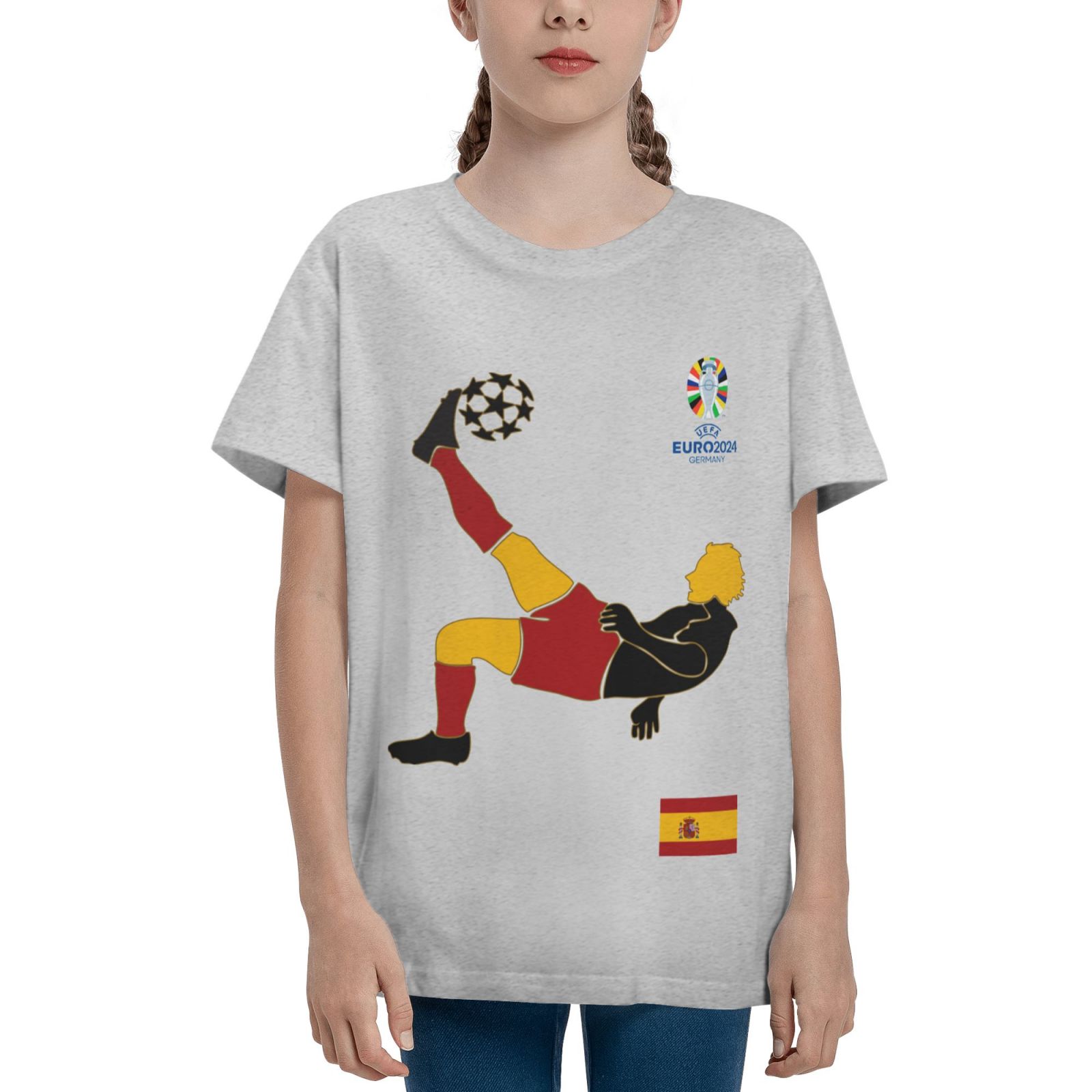 Kid's Spain EURO 2024 Teenage T-shirt TET1726 - Soccerfana