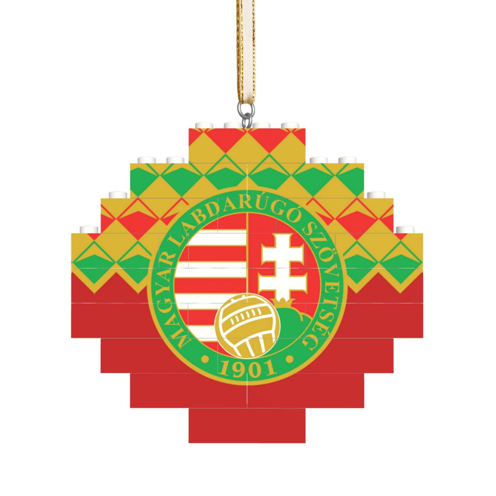 Hungary Building Block Puzzle Ornament BBP2184 - Soccerfana