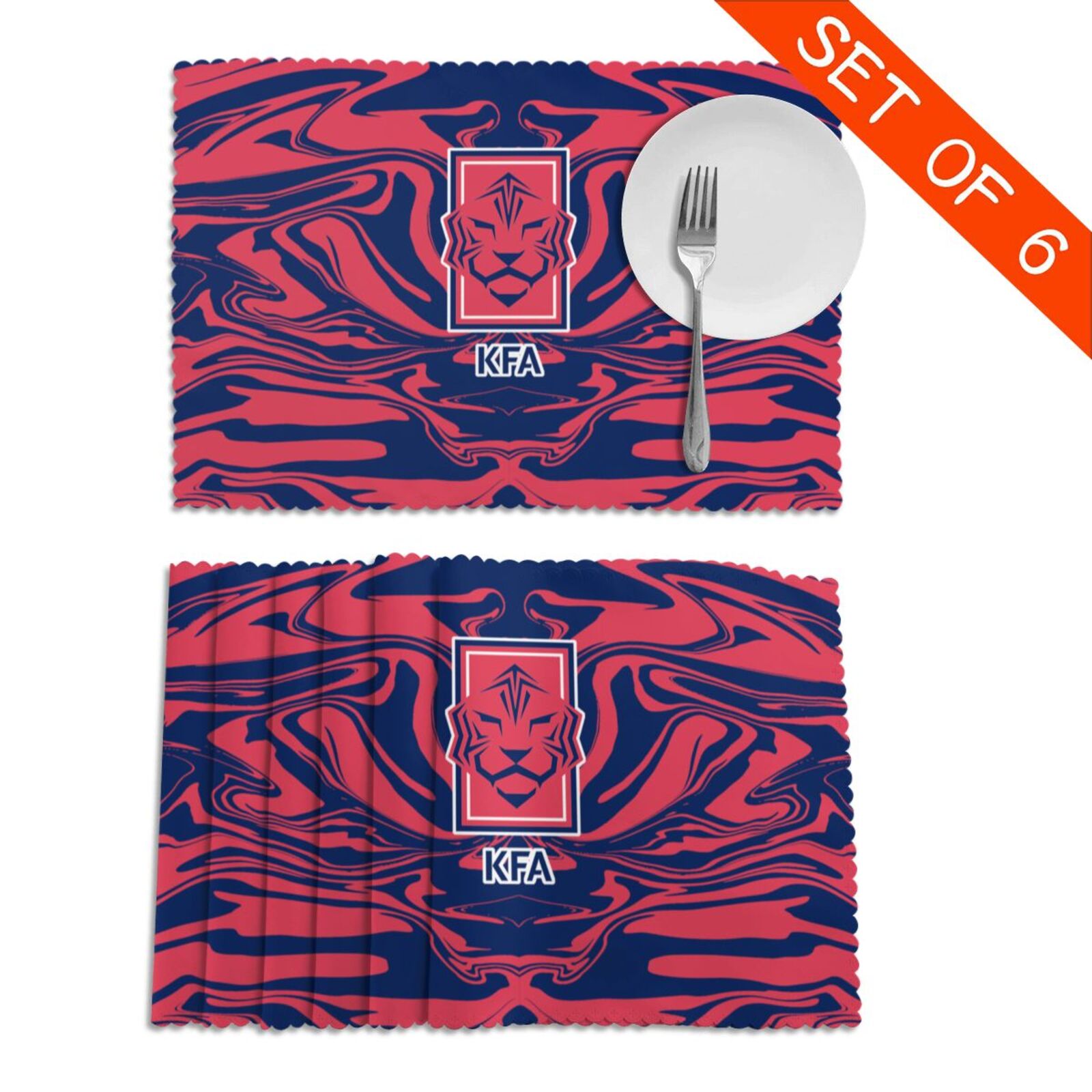 South Korea Placemat Set Of 6 PFD2281 - Soccerfana
