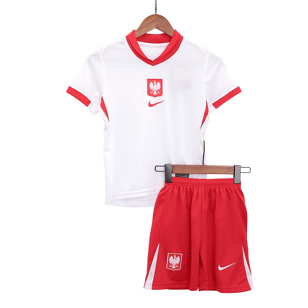 Kid's Poland Home Jersey+Shorts EURO 2024 - Soccerfana