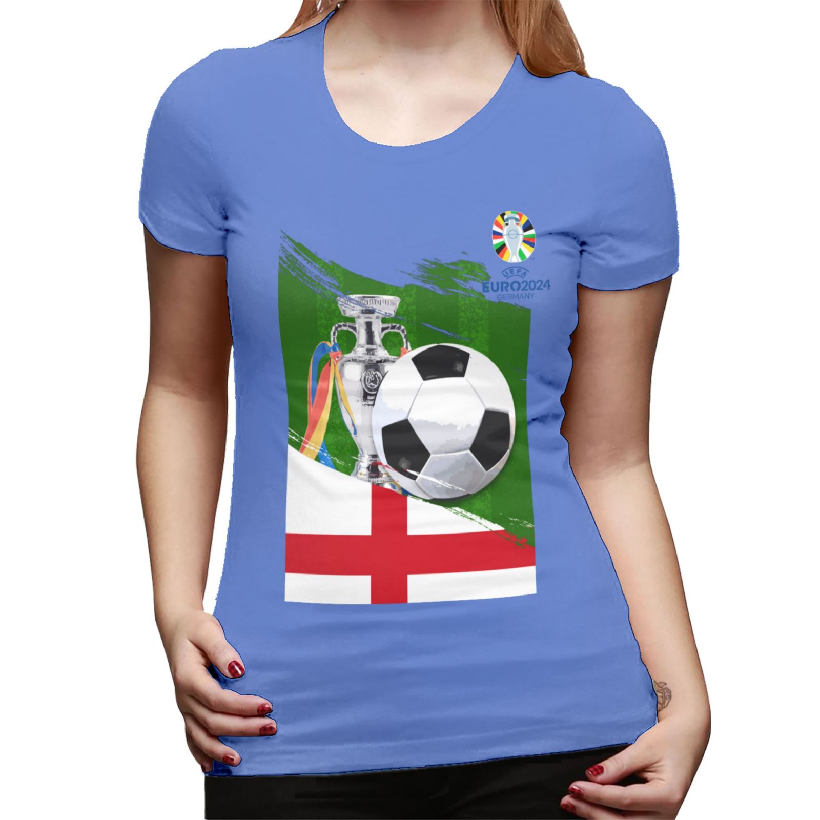 Women's England EURO 2024 Basic Short Sleeve T-Shirt WBT1682 - Soccerfana