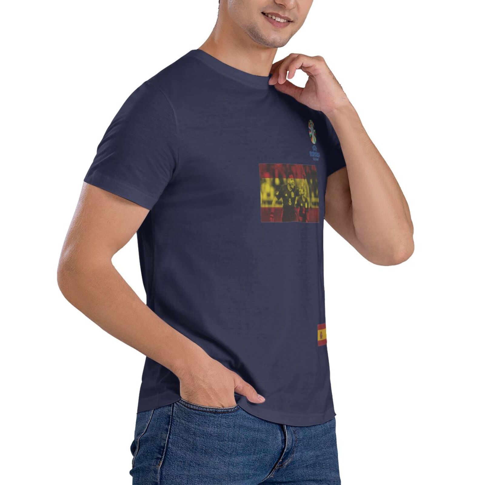 Men's Spain EURO 2024 Basic Short Sleeve T-Shirt BST1739 - Soccerfana
