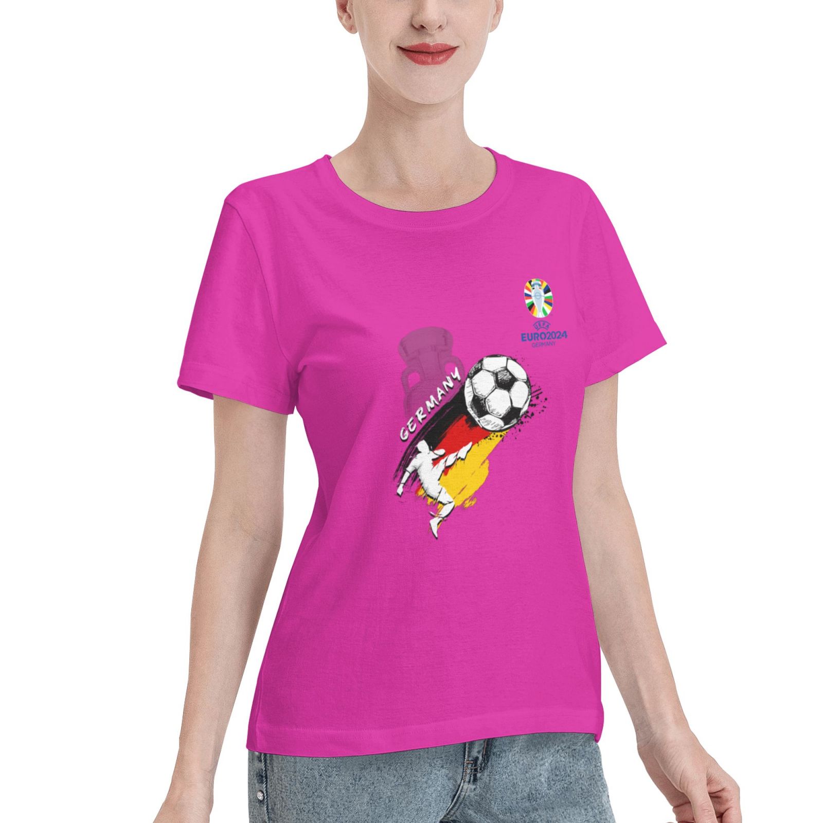 Women's Germany EURO 2024 Basic Short Sleeve T-Shirt WBT1680 - Soccerfana