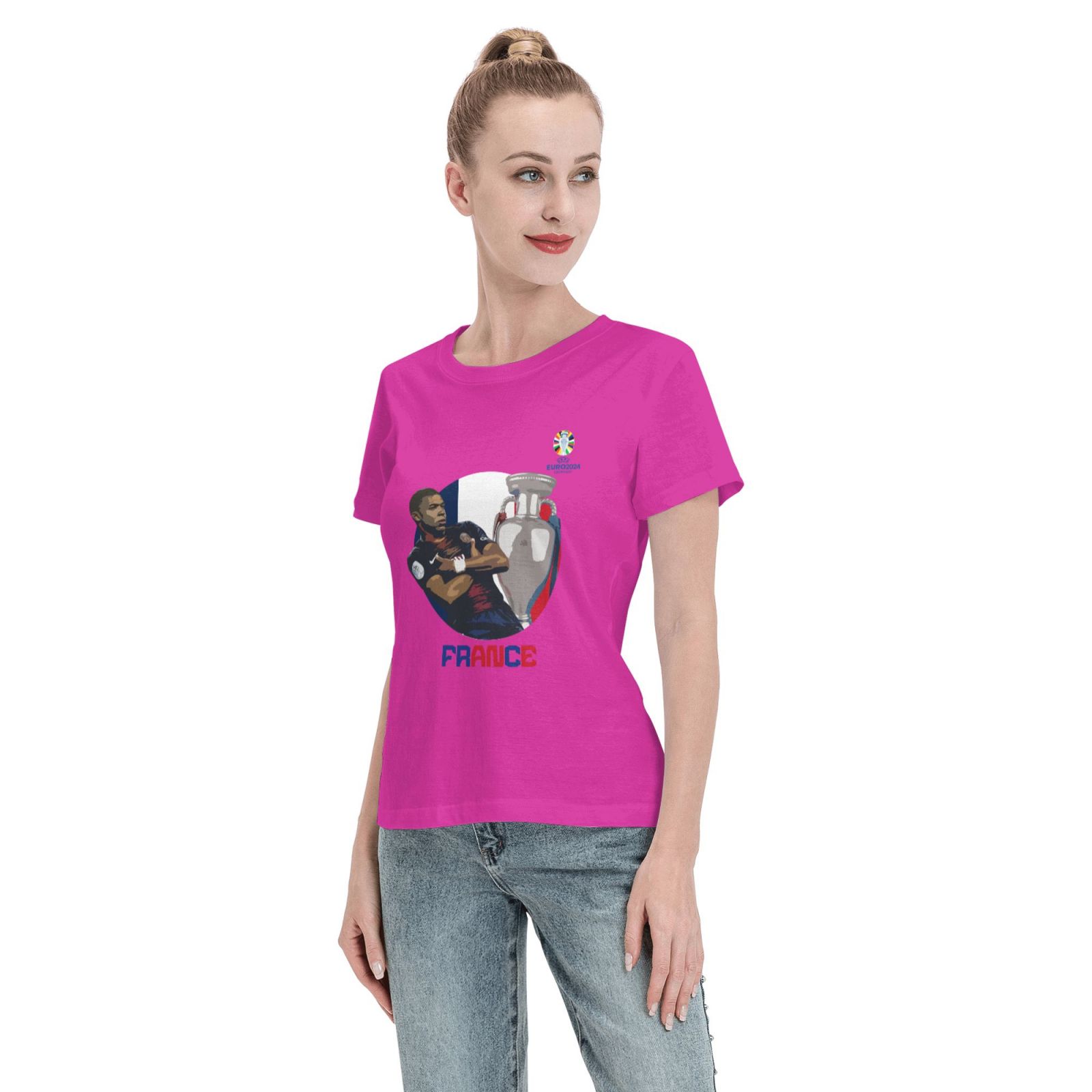 Women's France EURO 2024 Basic Short Sleeve T-Shirt WBT1730 - Soccerfana