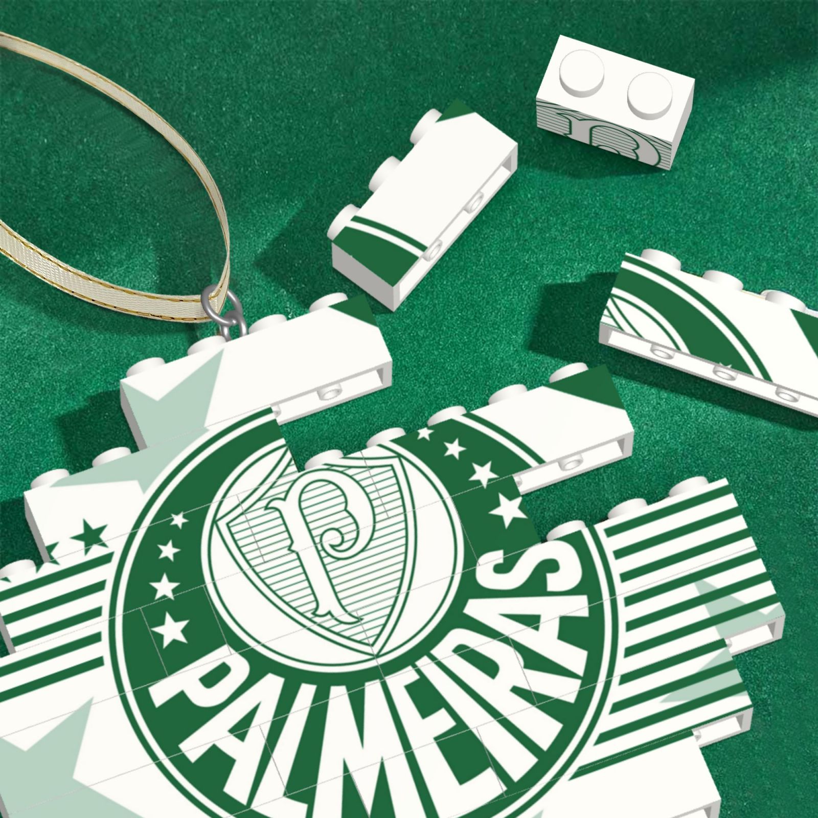 SE Palmeiras Building Block Puzzle Ornament BBP2098 - Soccerfana