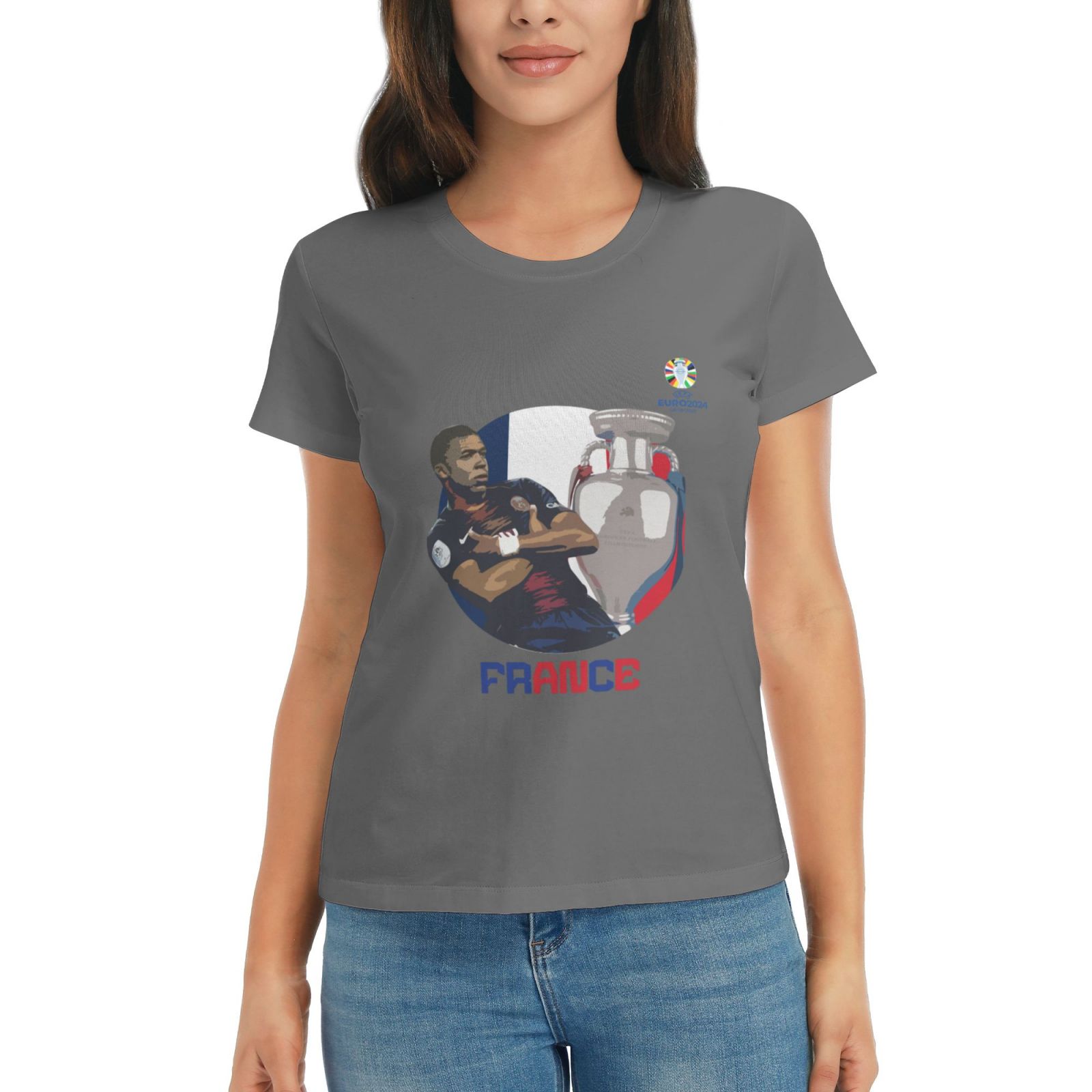 Women's France EURO 2024 Basic Short Sleeve T-Shirt WBT1730 - Soccerfana