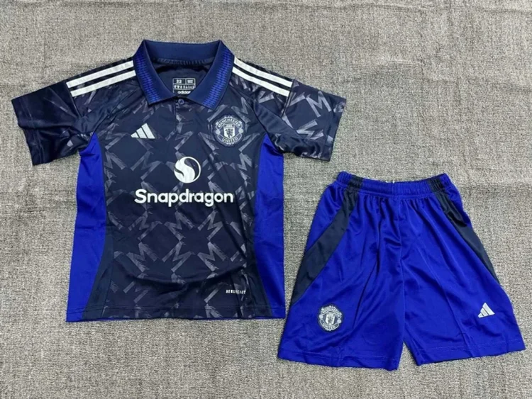 2024/2025 Manchester United Away Football Shirt 1:1 Thai Quality Kids Size （shorts+shirt） - Soccerfana