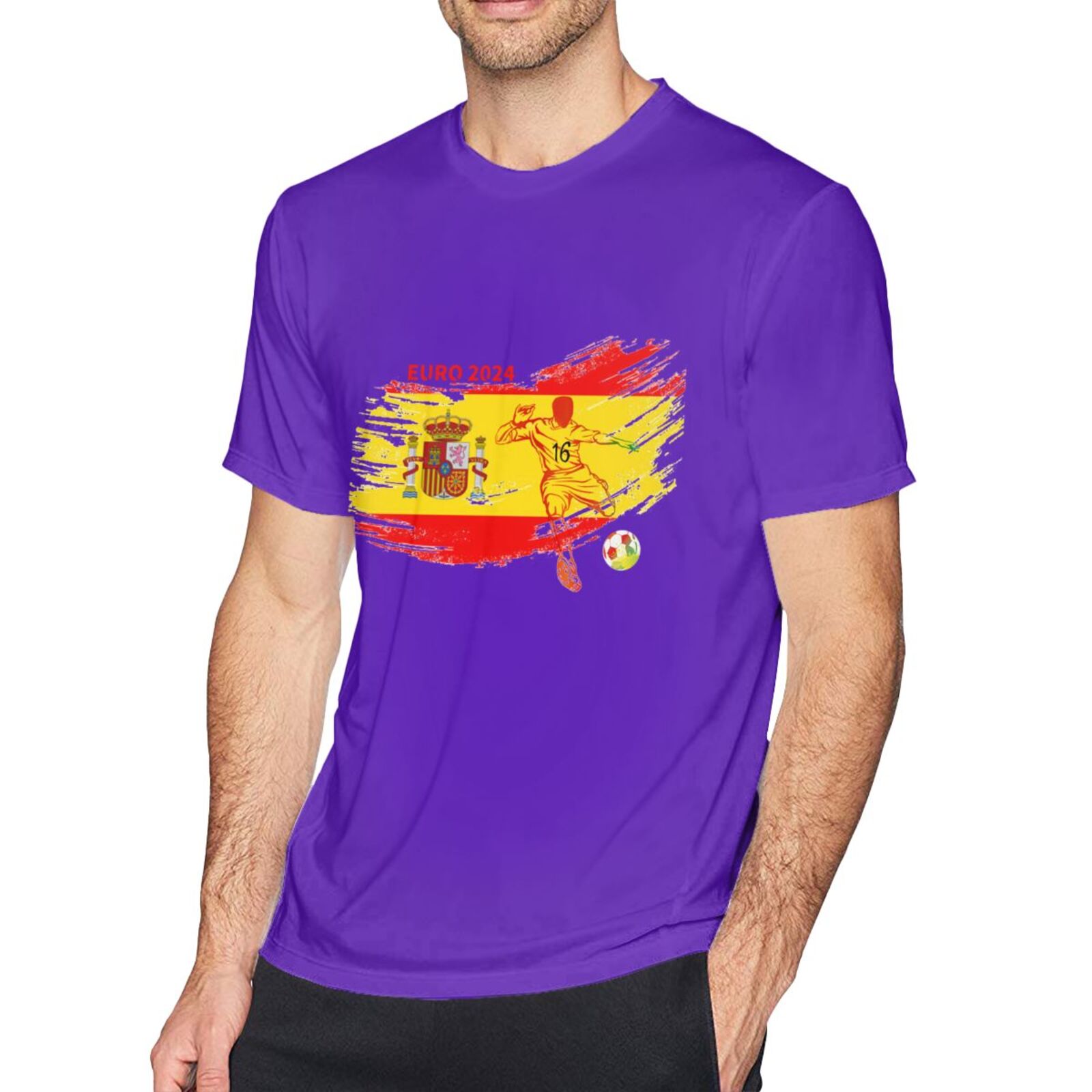 Men's Spain EURO 2024 Basic Short Sleeve T-Shirt BST1752 - Soccerfana