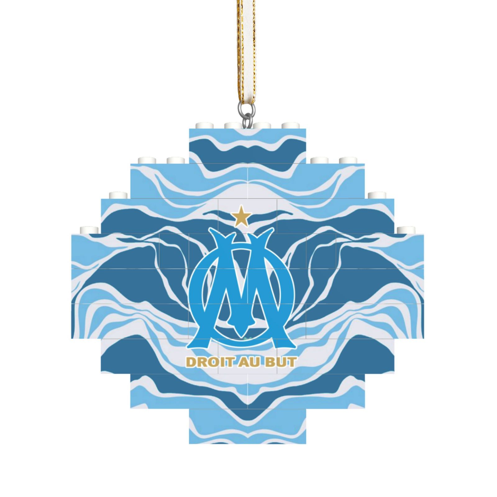 Olympique Marseille Building Block Puzzle Ornament BBP2021 - Soccerfana