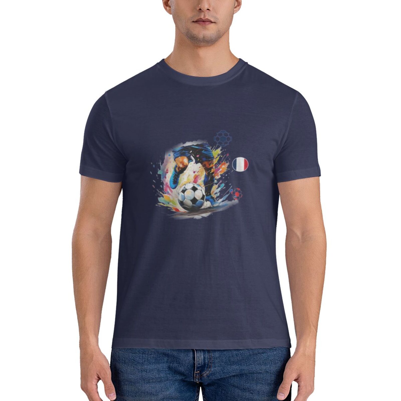 Men's France EURO 2024 Basic Short Sleeve T-Shirt BST1749 - Soccerfana