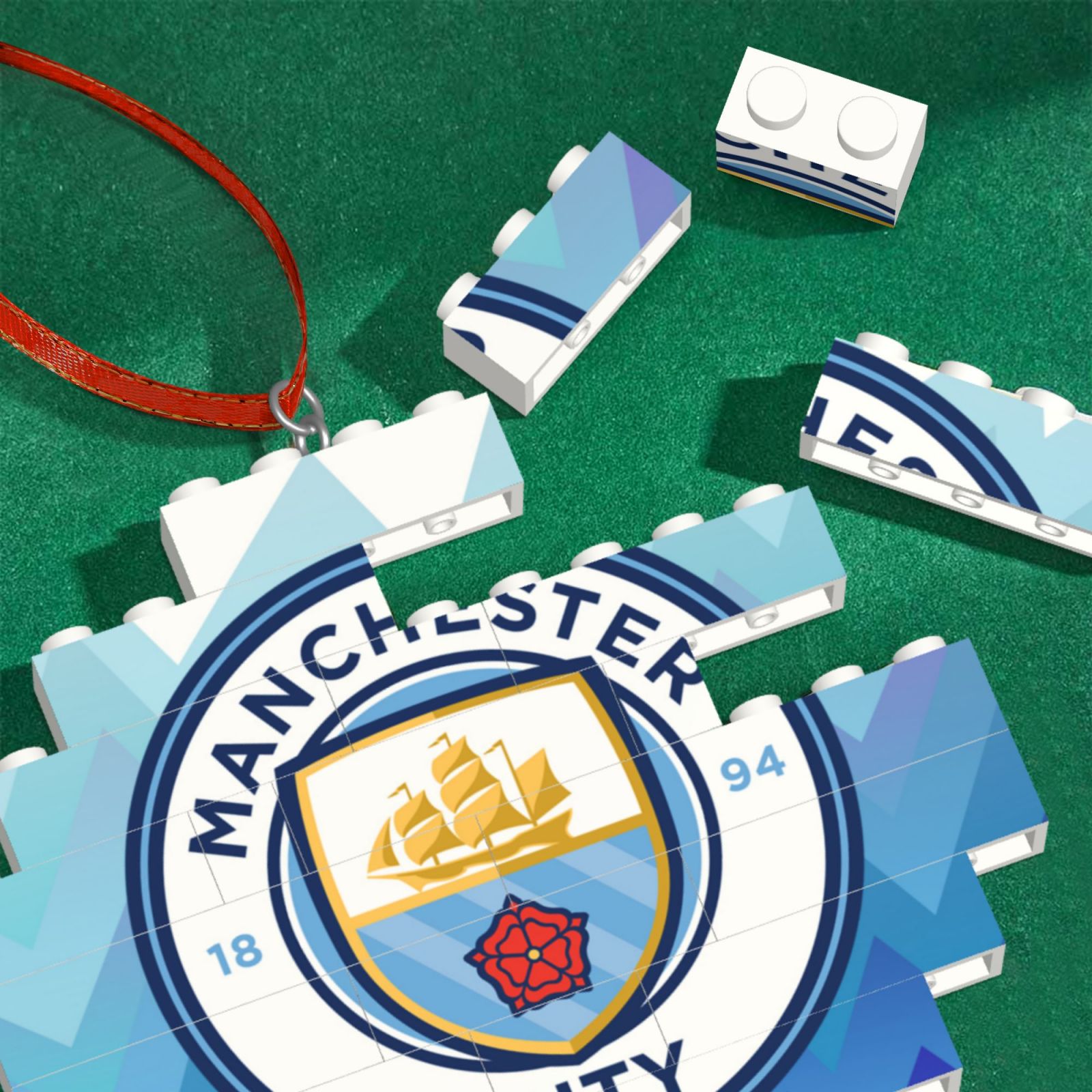 Manchester City Building Block Puzzle Ornament BBP2176 - Soccerfana