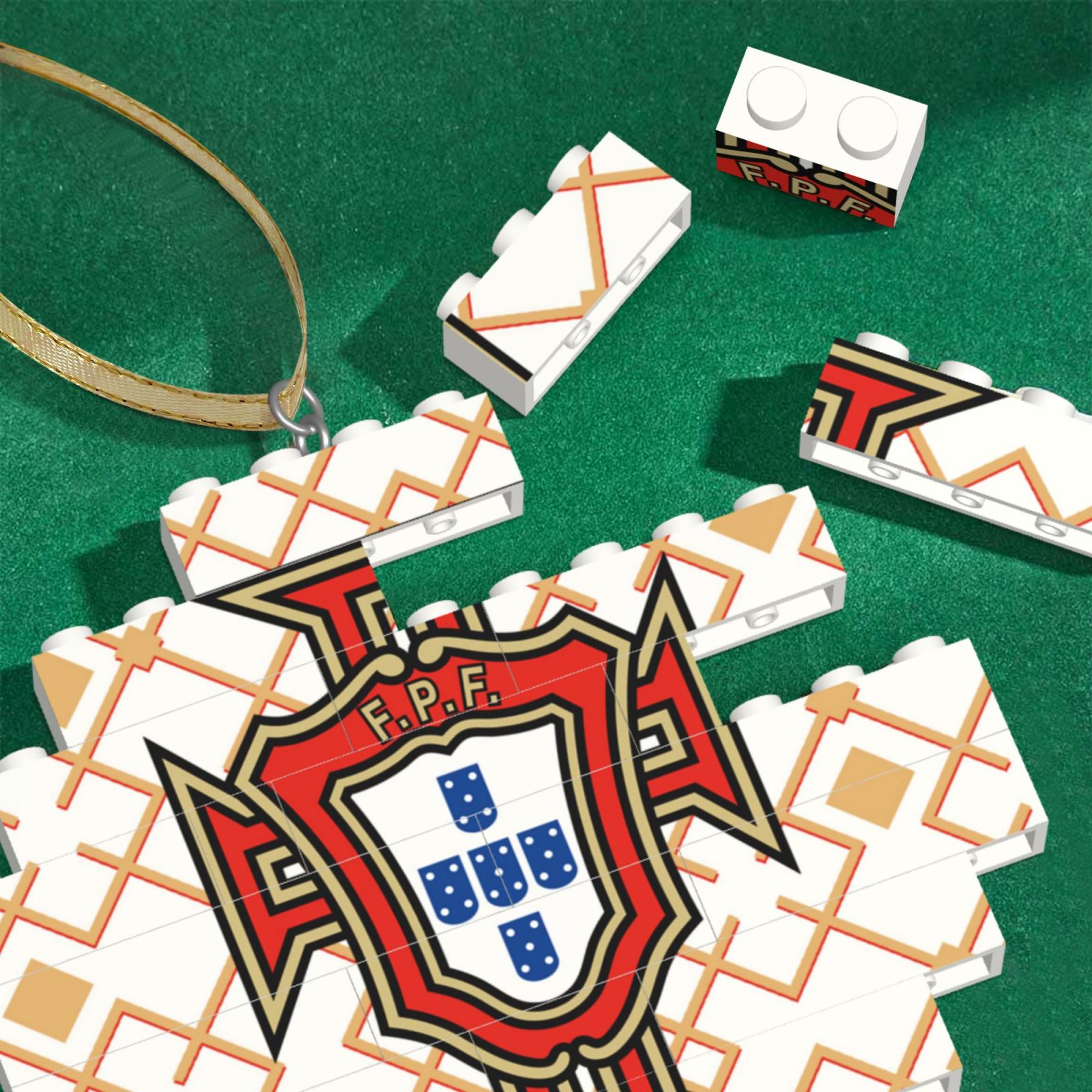 Portugal Building Block Puzzle Ornament BBP2178 - Soccerfana