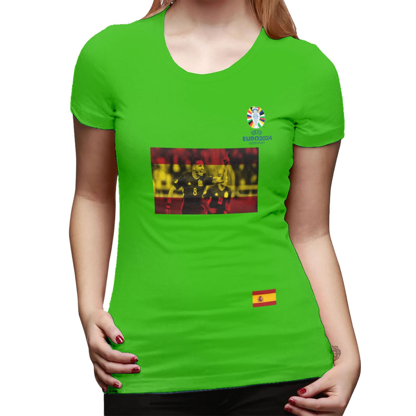 Women's Spain EURO 2024 Basic Short Sleeve T-Shirt WBT1740 - Soccerfana